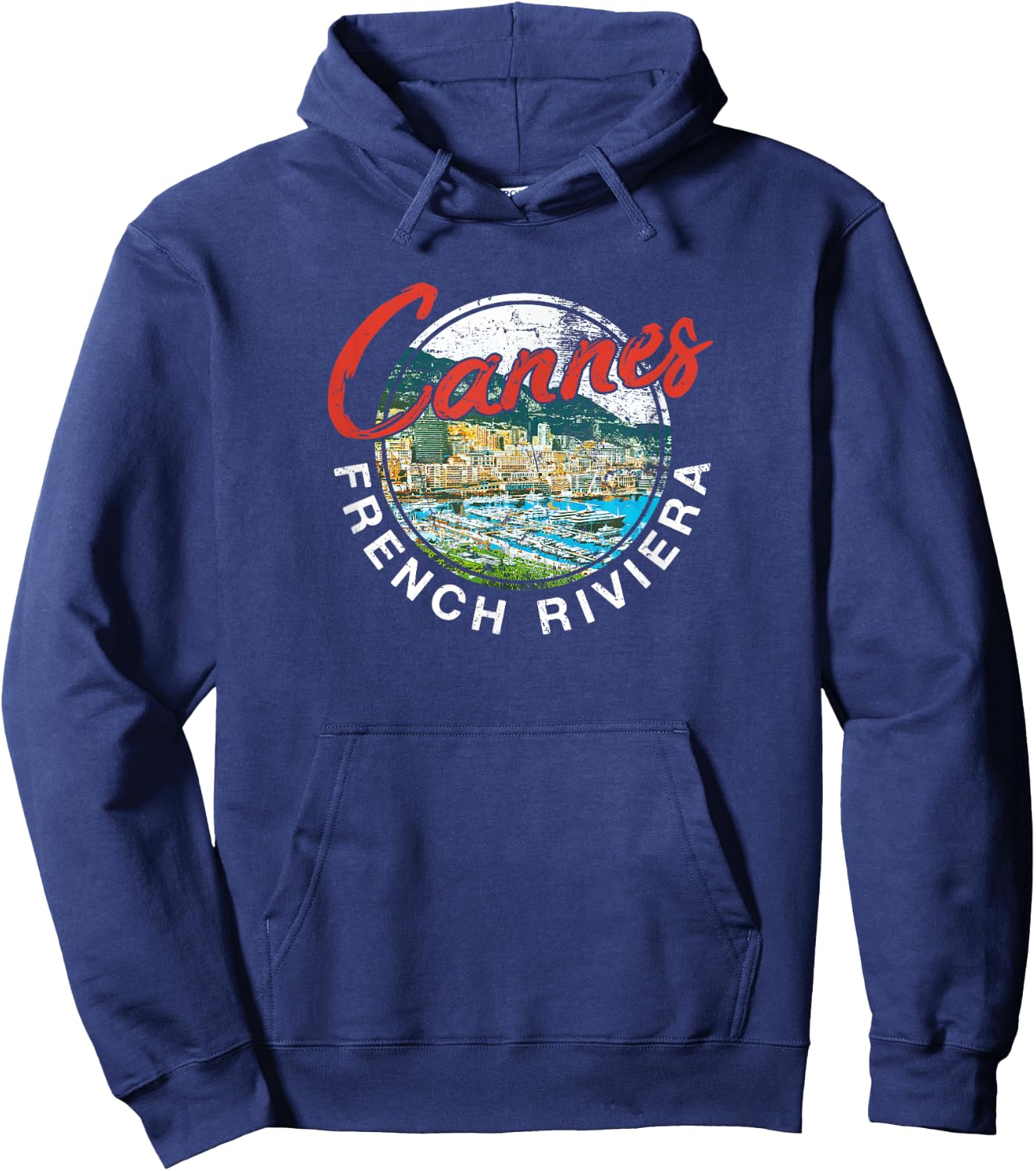 Cannes France French Riviera Vintage Travel T Shirt Hoodie - Hoodie | Navy