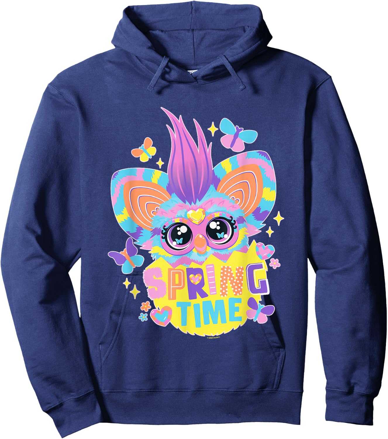 Furby Easter Spring Time Cute Furby Hatching From Egg Hoodie - Hoodie | Navy