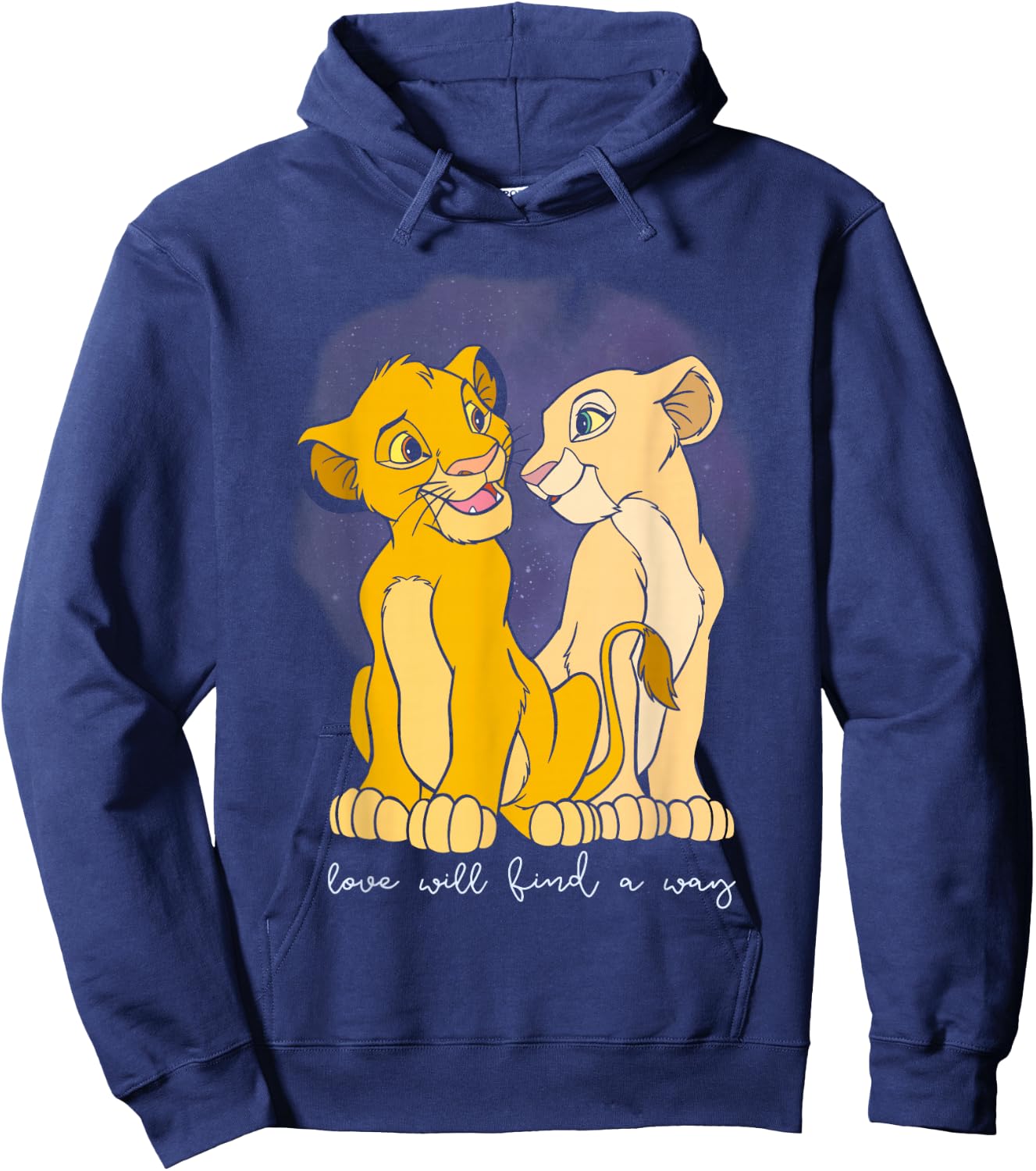Disney The Lion King Valentine's Day Simba & Nala Vintage Hoodie - Hoodie | Navy