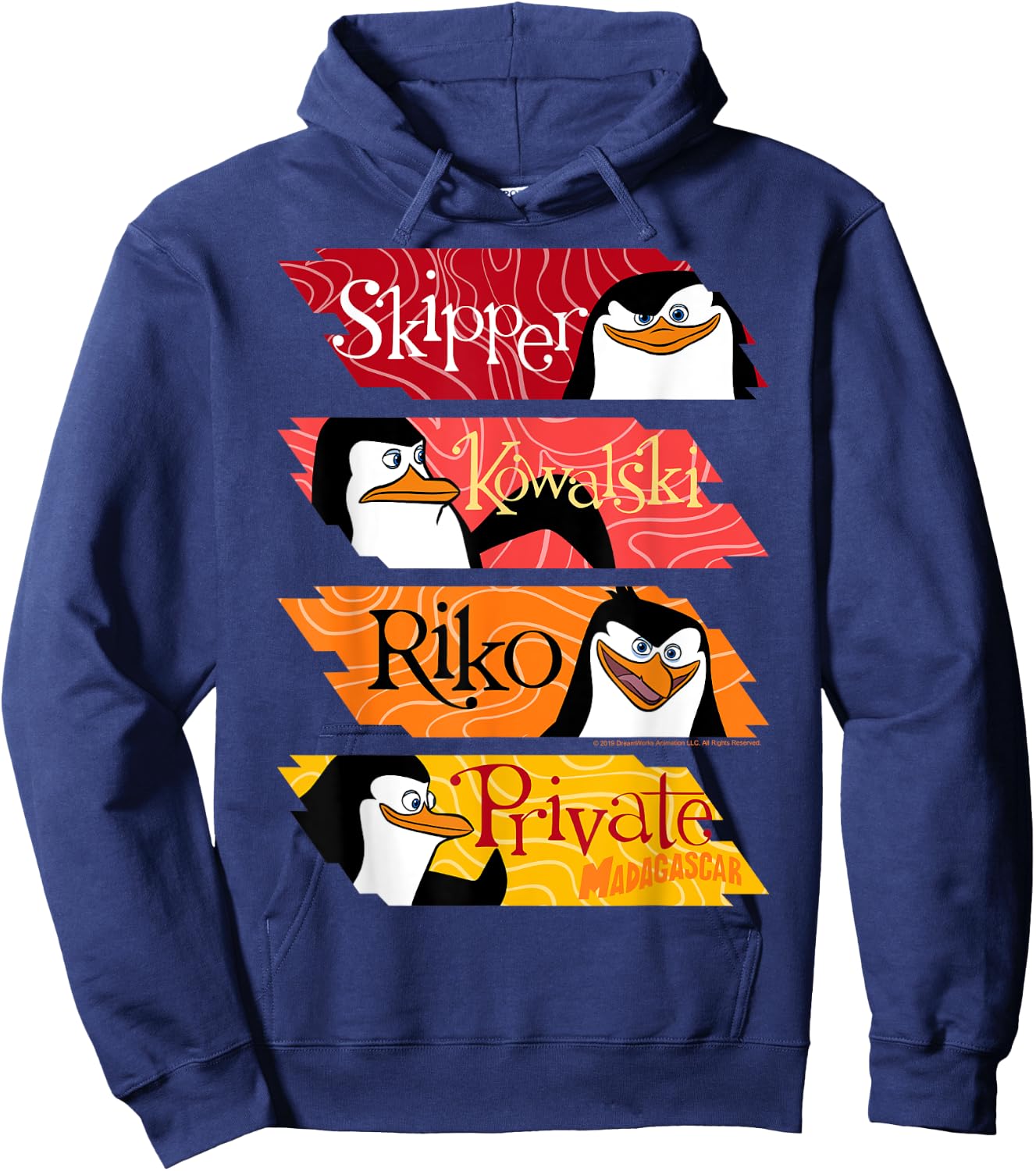 Madagascar Penguins Name Panels Poster Hoodie - Hoodie | Navy