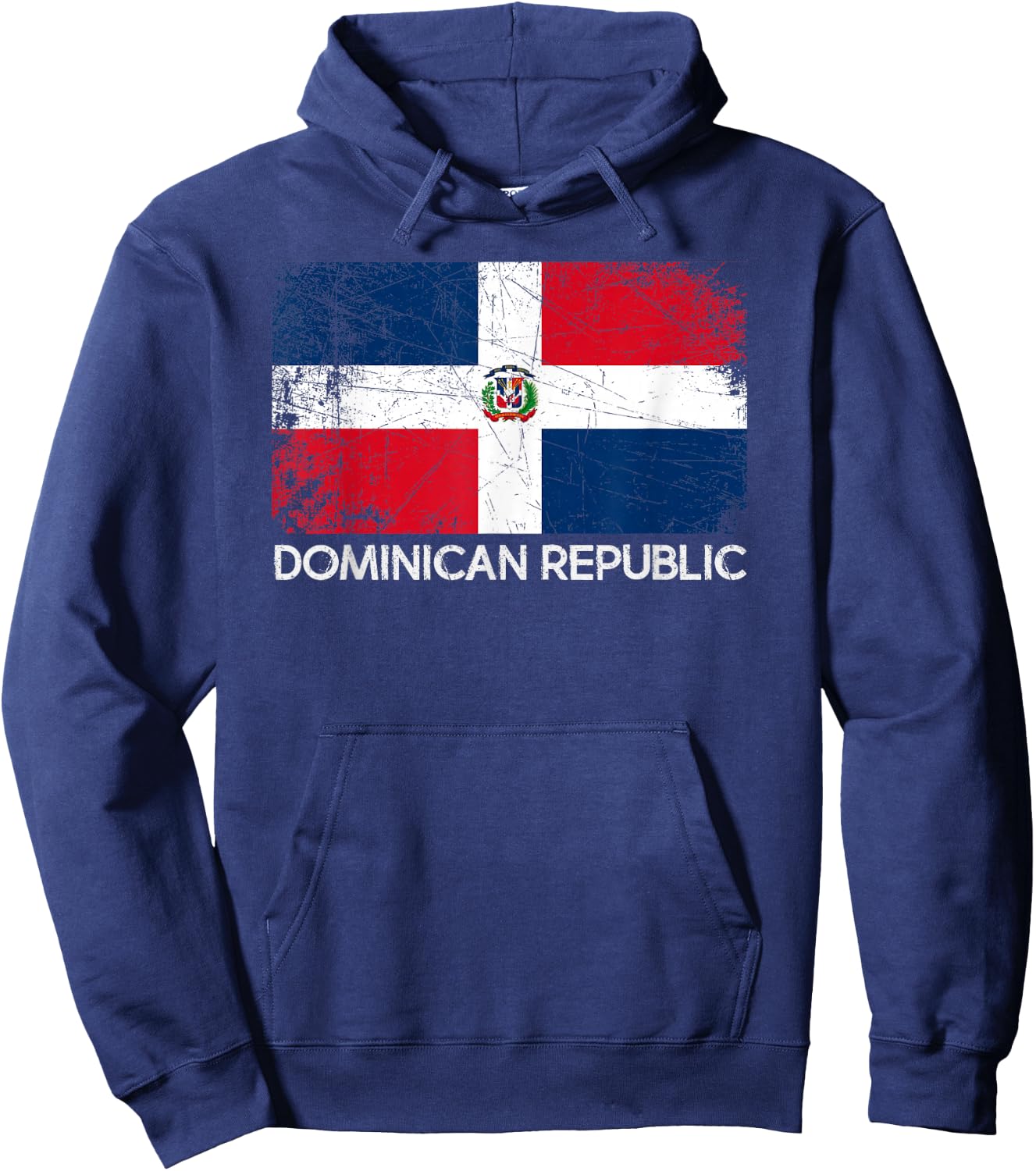 Dominican Flag | Vintage Made in Dominican Republic Small Hoodie - Hoodie | Navy