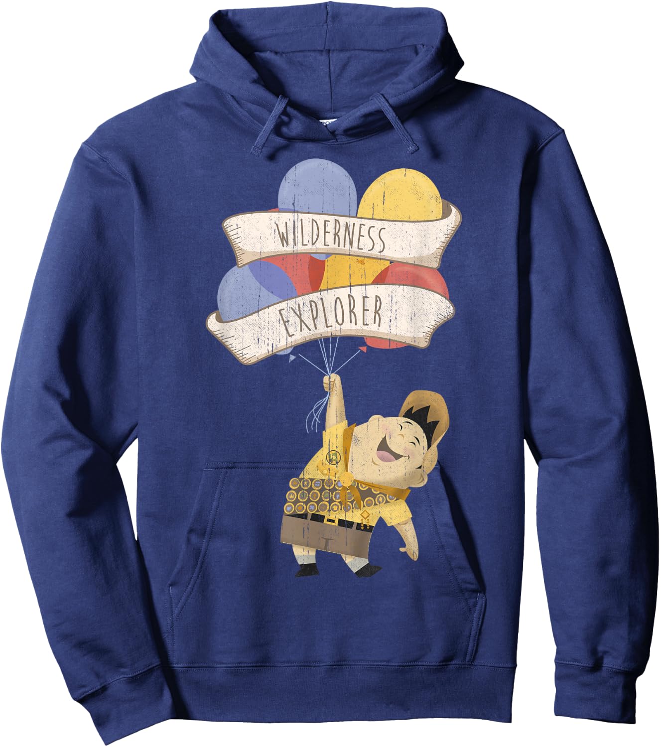 Disney Pixar Up Distressed Wilderness Explorer Russell Hoodie - Hoodie | Navy
