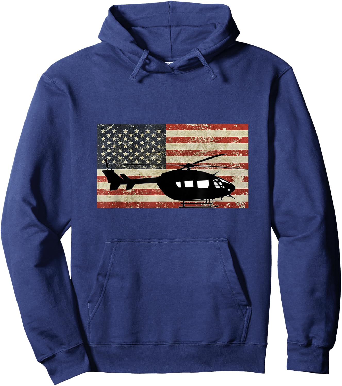 Vintage American USA Flag UH-72 Lakota Helicopter Pilot Army Hoodie - Hoodie | Navy