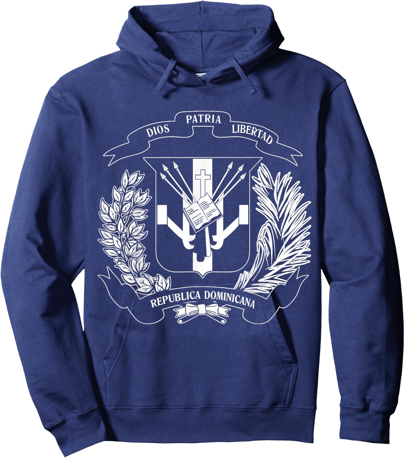 Coat of Arms Bandera Republica Dominicana Dominican Flag Hoodie - Hoodie | Navy