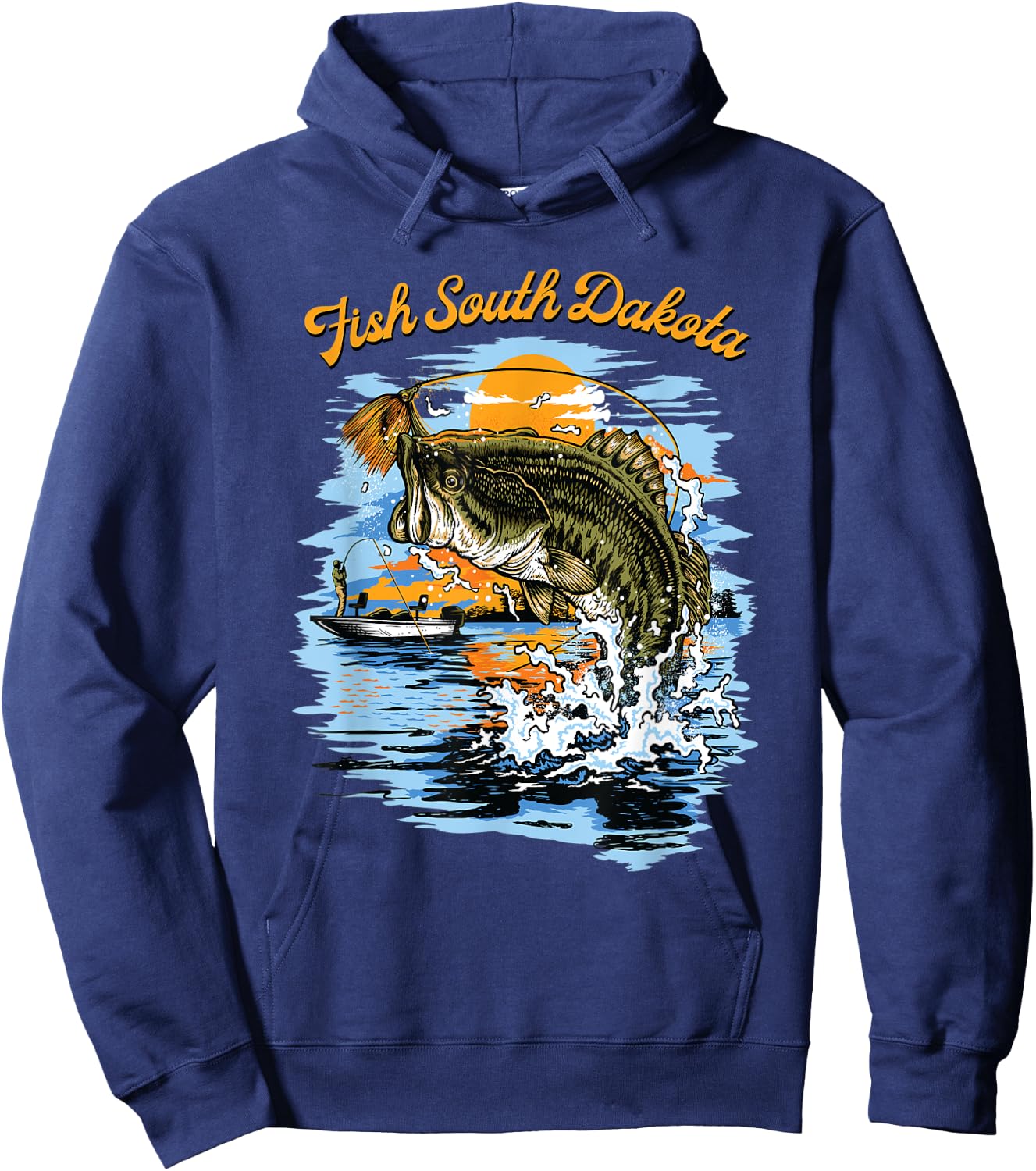 Largemouth Bass Fishing | Fish South Dakota Hoodie - Hoodie | Navy
