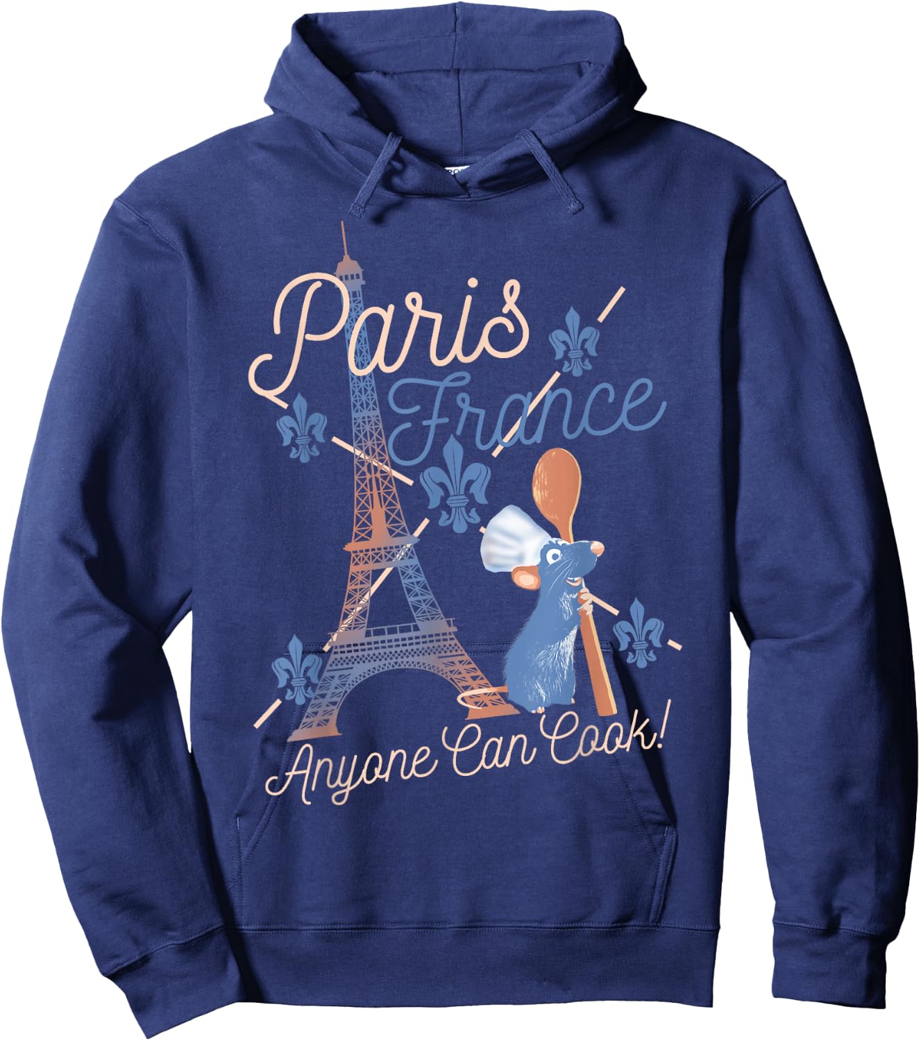 Disney Pixar Ratatouille Remy Paris France Poster Small Hoodie - Hoodie | Navy