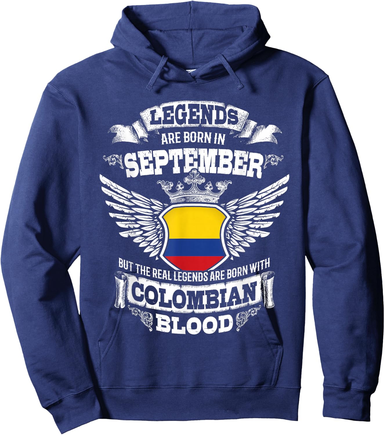 Colombia Colombian Flag Colombians Birthday September Gift Hoodie - Hoodie | Navy
