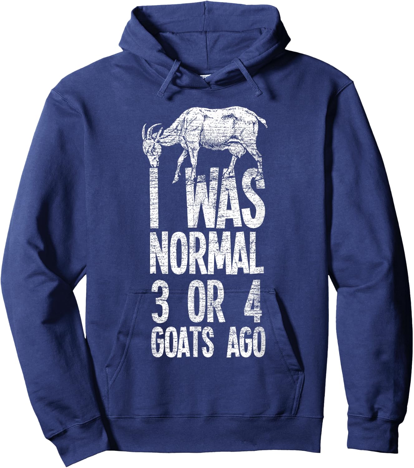 Three or four goats ago I was still a normal goat Hoodie - Hoodie | Navy