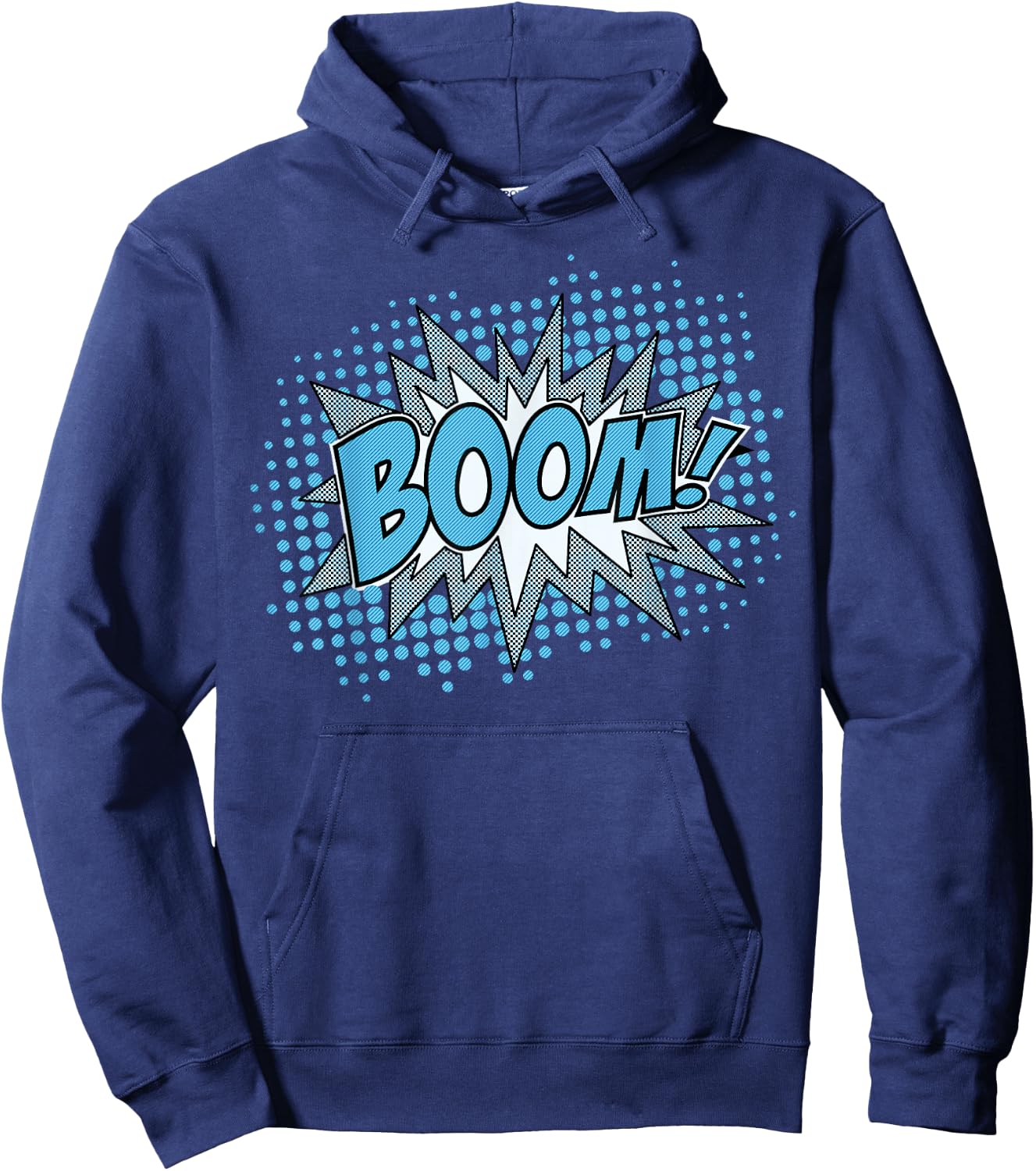 Comic Boom Bang Pow Kaboom Explosion Speech Bubble Vintage Hoodie - Hoodie | Navy