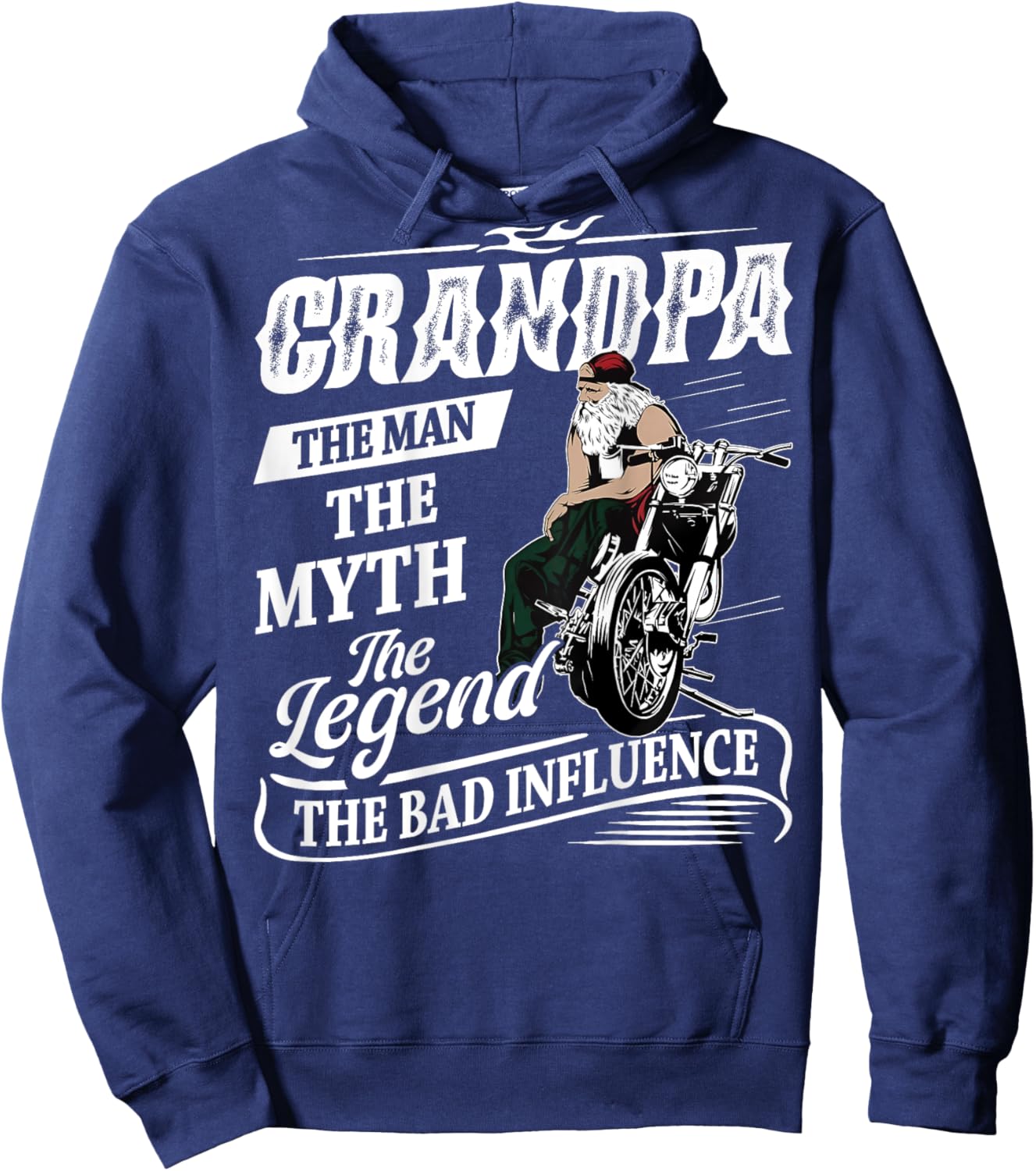 Biker Grandpa The Man Myth Legend Motorcycle Old Biker Hoodie - Hoodie | Navy