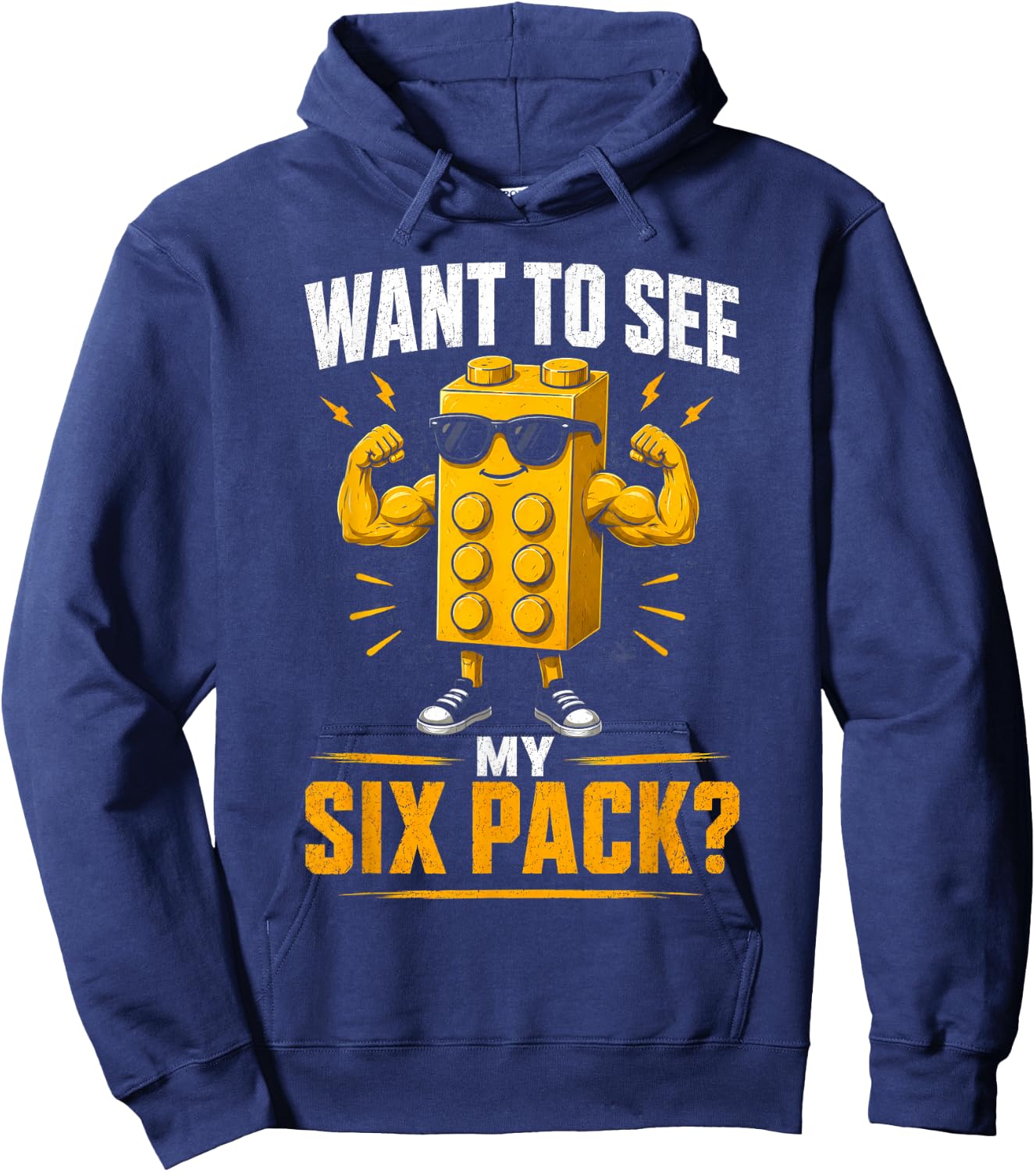 Want to See My Six Pack Bricks Toys Boy Lover Master Builder Hoodie - Hoodie | Navy