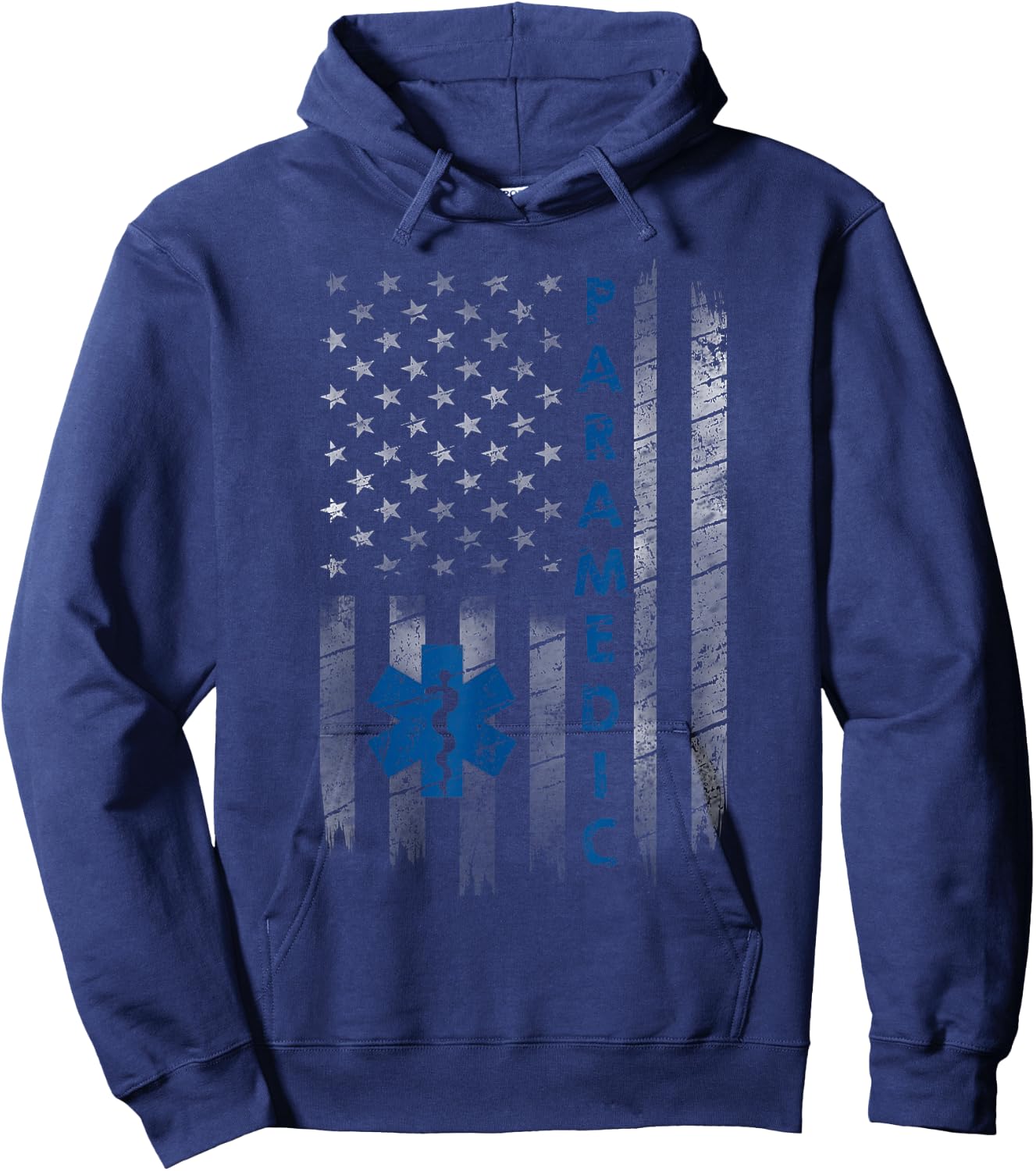 Vintage Paramedic American Flag USA Shirt EMS EMT Paramedic Hoodie - Hoodie | Navy