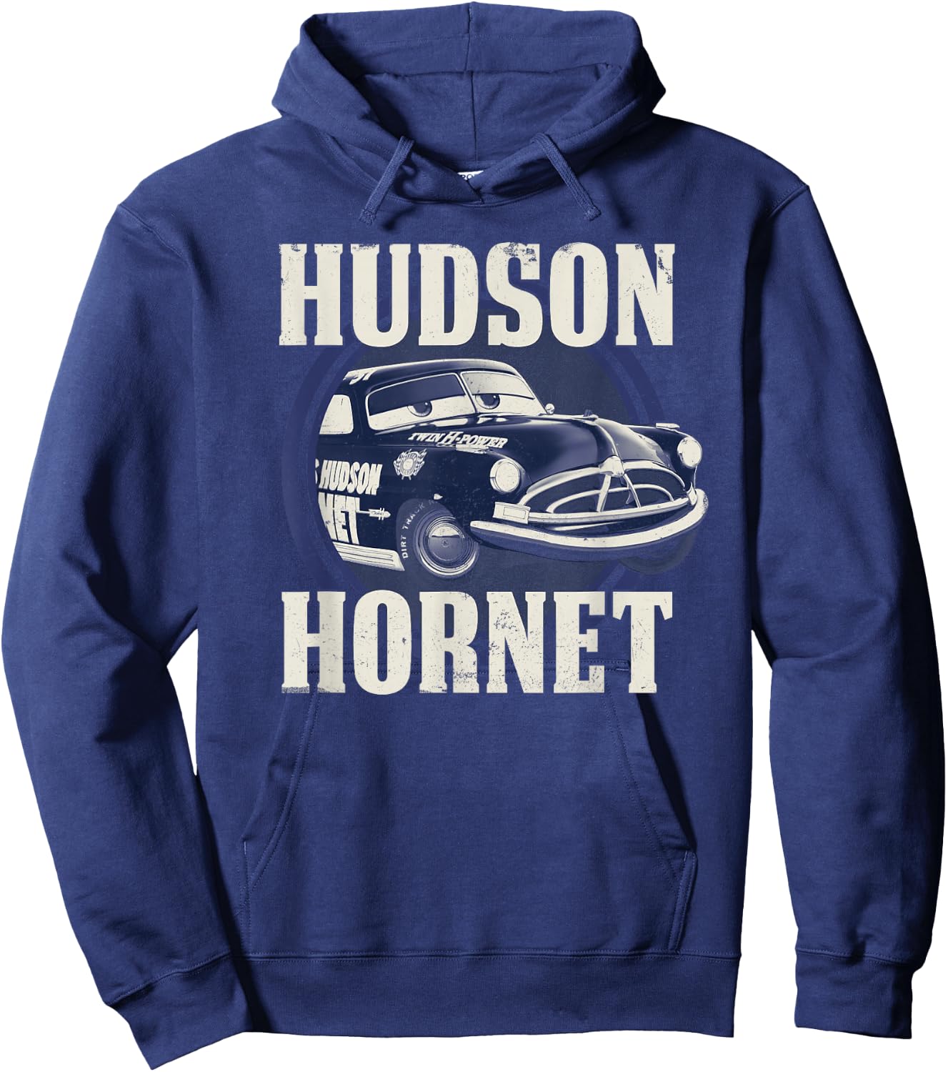 Disney Pixar Cars Hudson Hornet Vintage Race Car Badge Hoodie - Hoodie | Navy