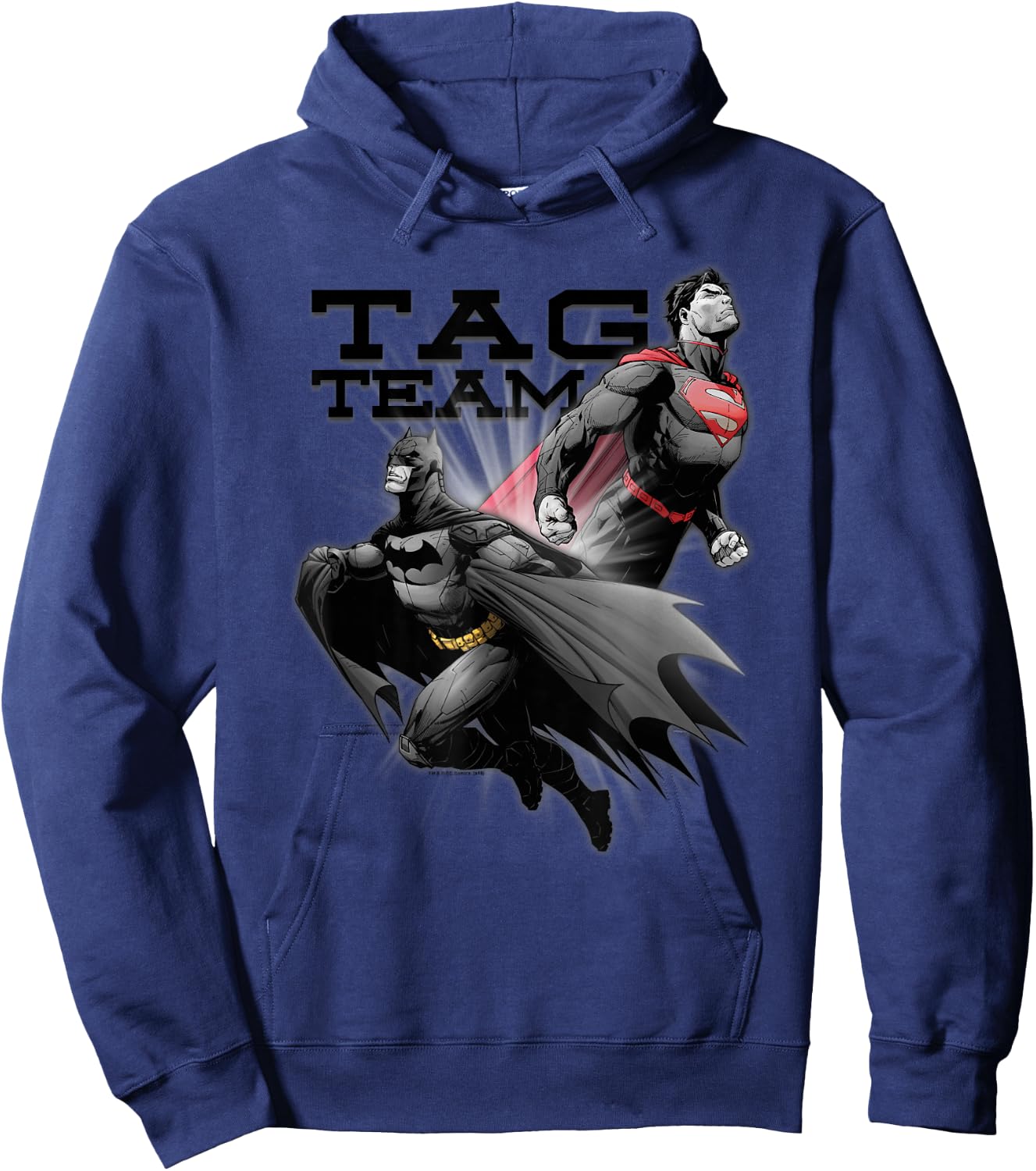 Justice League Batman & Superman Tag Team T Shirt Hoodie - Hoodie | Navy
