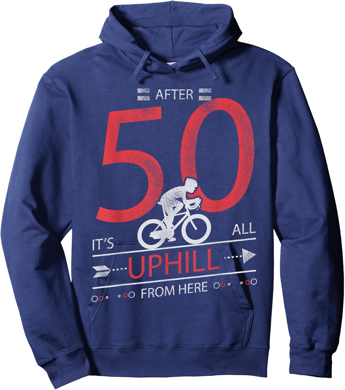 Funny Cyclist Gift T Shirt 50 years old 50th Birthday Hoodie - Hoodie | Navy