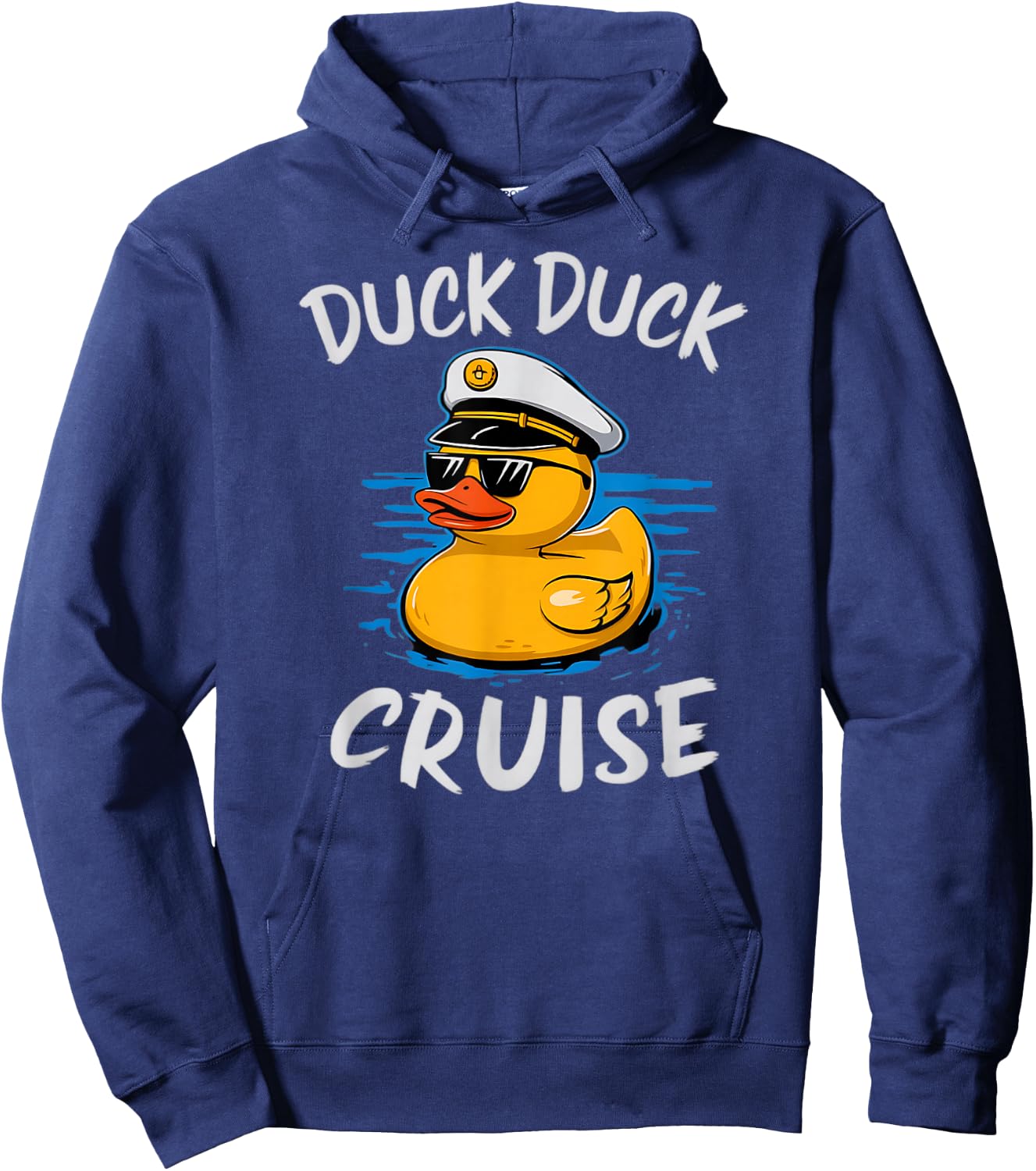 Duck Duck Cruise Rubber Duck Nautical Captain Cruise Ship Hoodie - Hoodie | Navy
