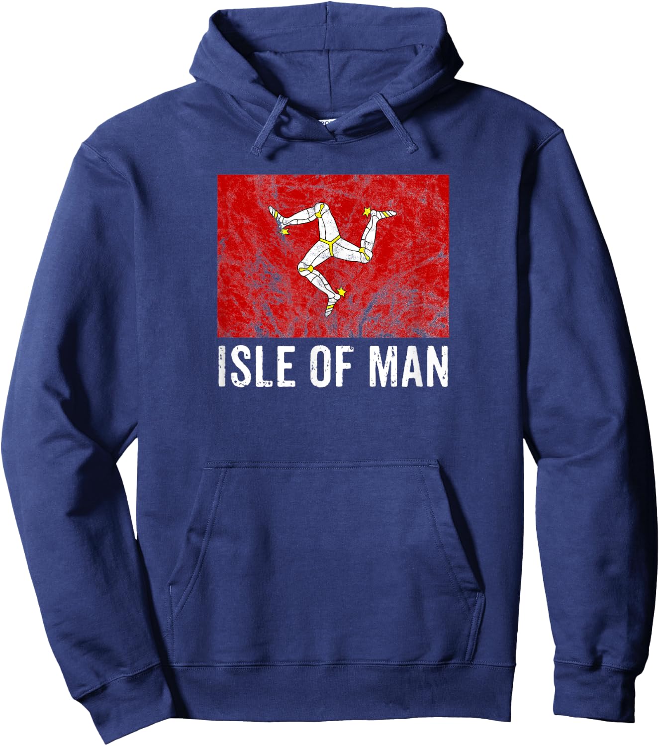 Isle Of Man Traditional Manx Flag Vintage 3 Legs Of Man Hoodie - Hoodie | Navy