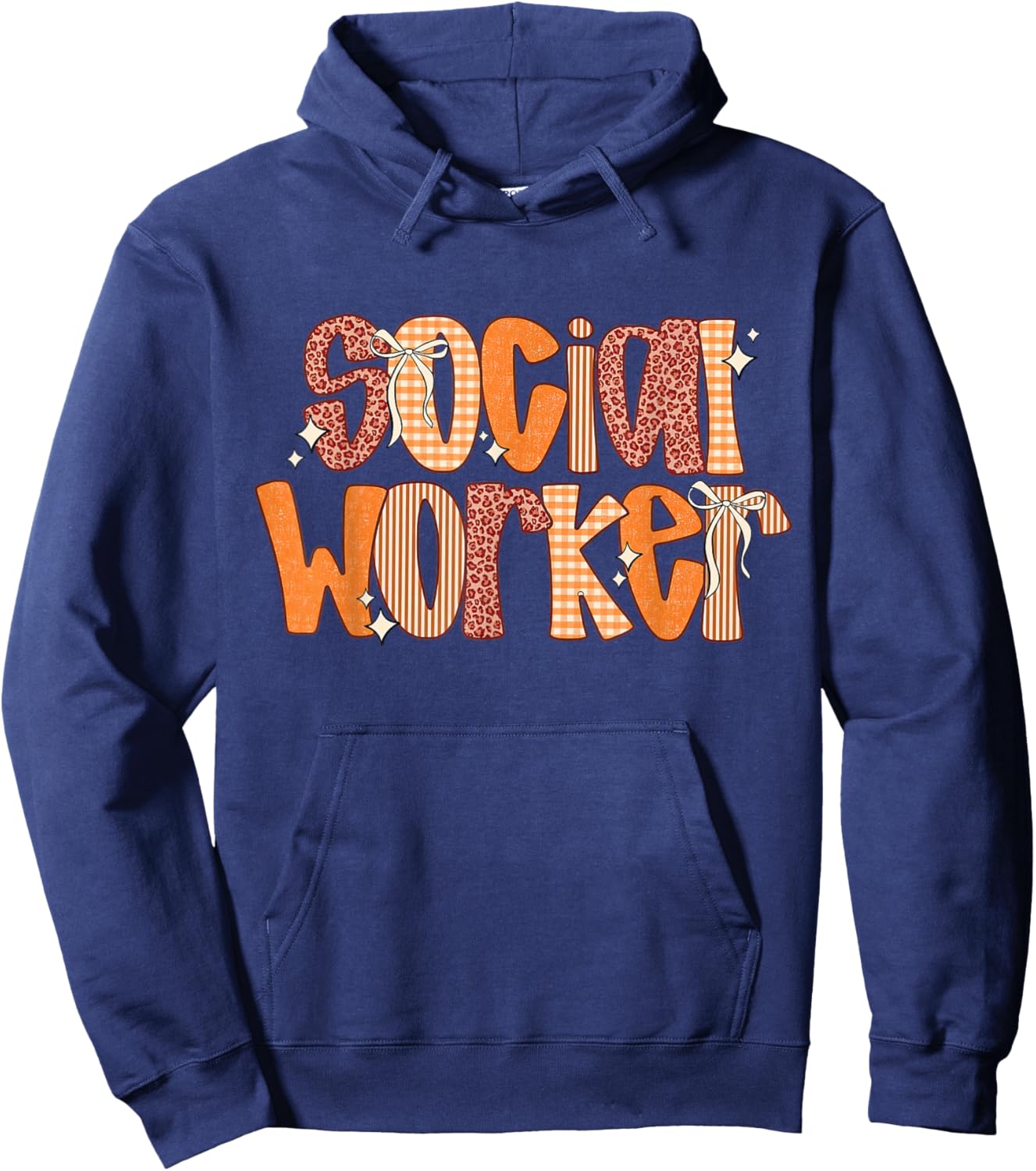 Fall Coquette Social Worker Advocate Support School Autumn Hoodie - Hoodie | Navy