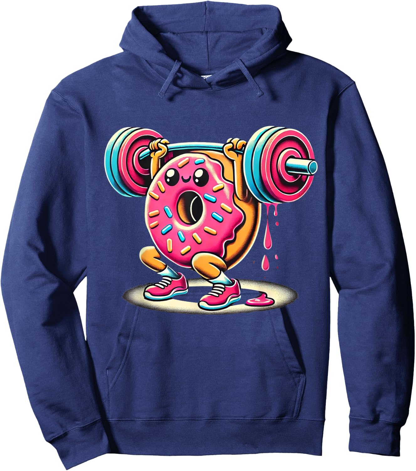 Funny Donut Bodybuilding Weightlifting Food Gym Donut Hoodie - Hoodie | Navy