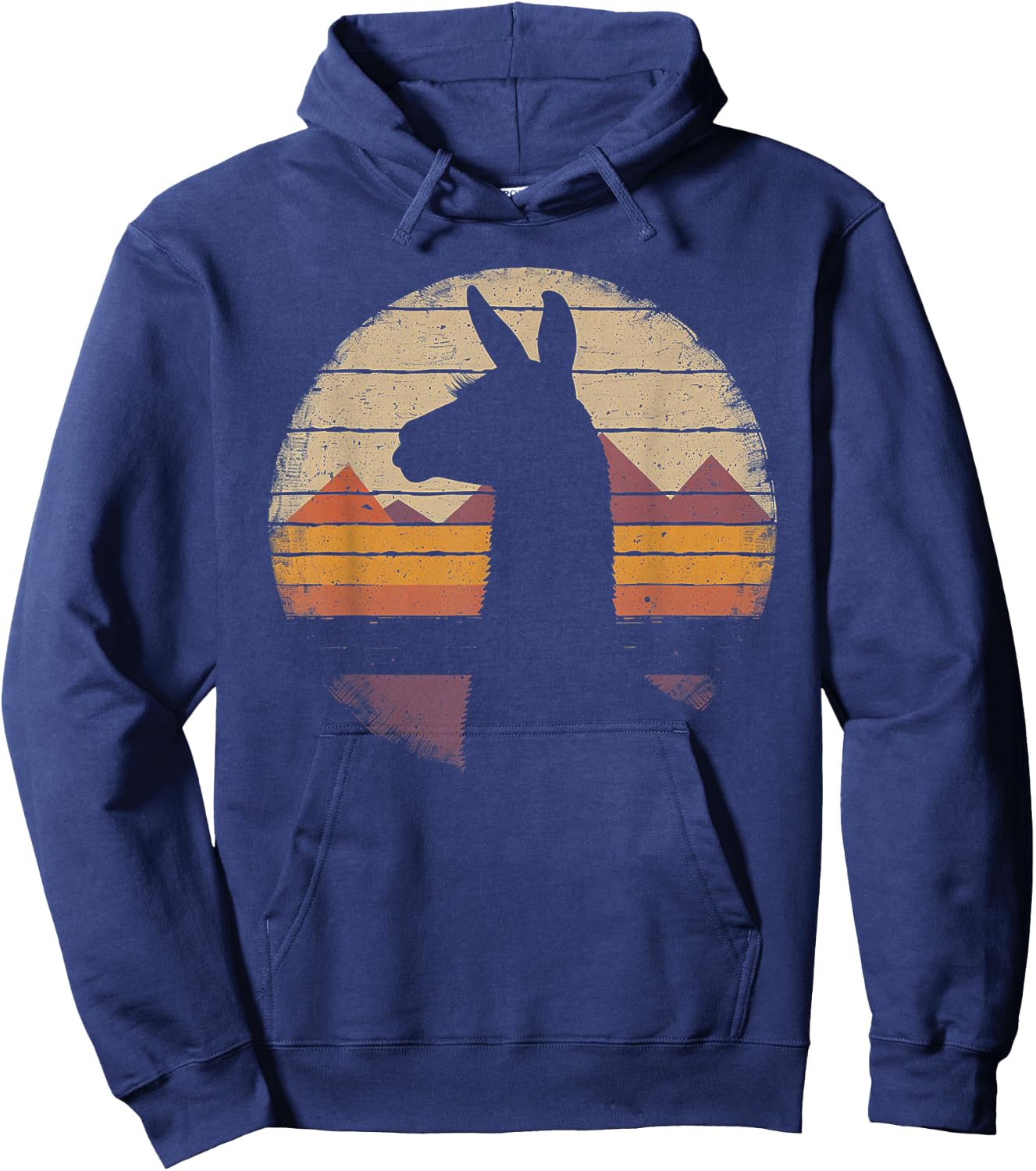 Llama Alpaca - Retro 70s 80s Graphic Vintage Men Women Kids Hoodie - Hoodie | Navy