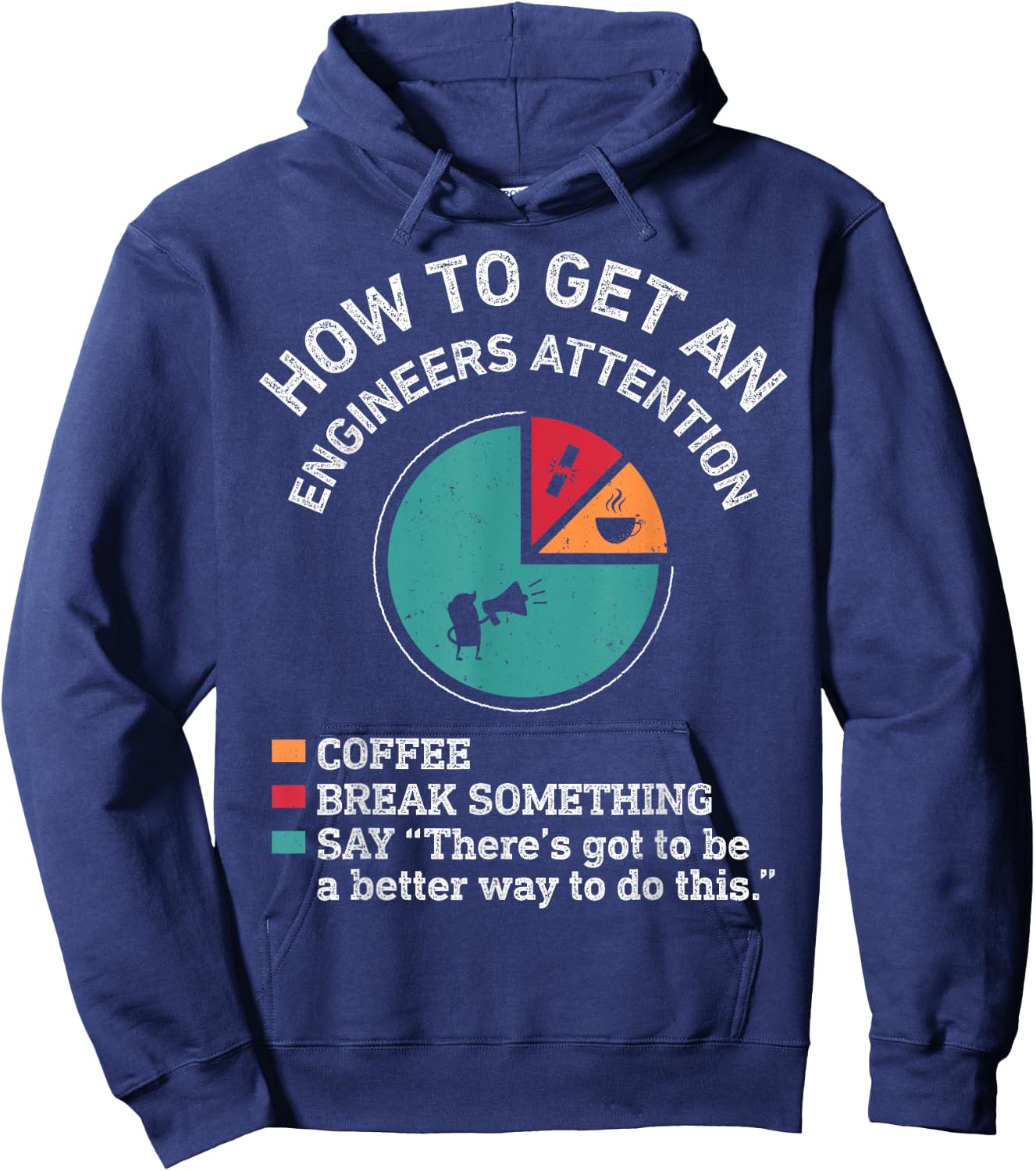 How To Get An Engineers Attention Funny Engineer Engineering Hoodie - Hoodie | Navy