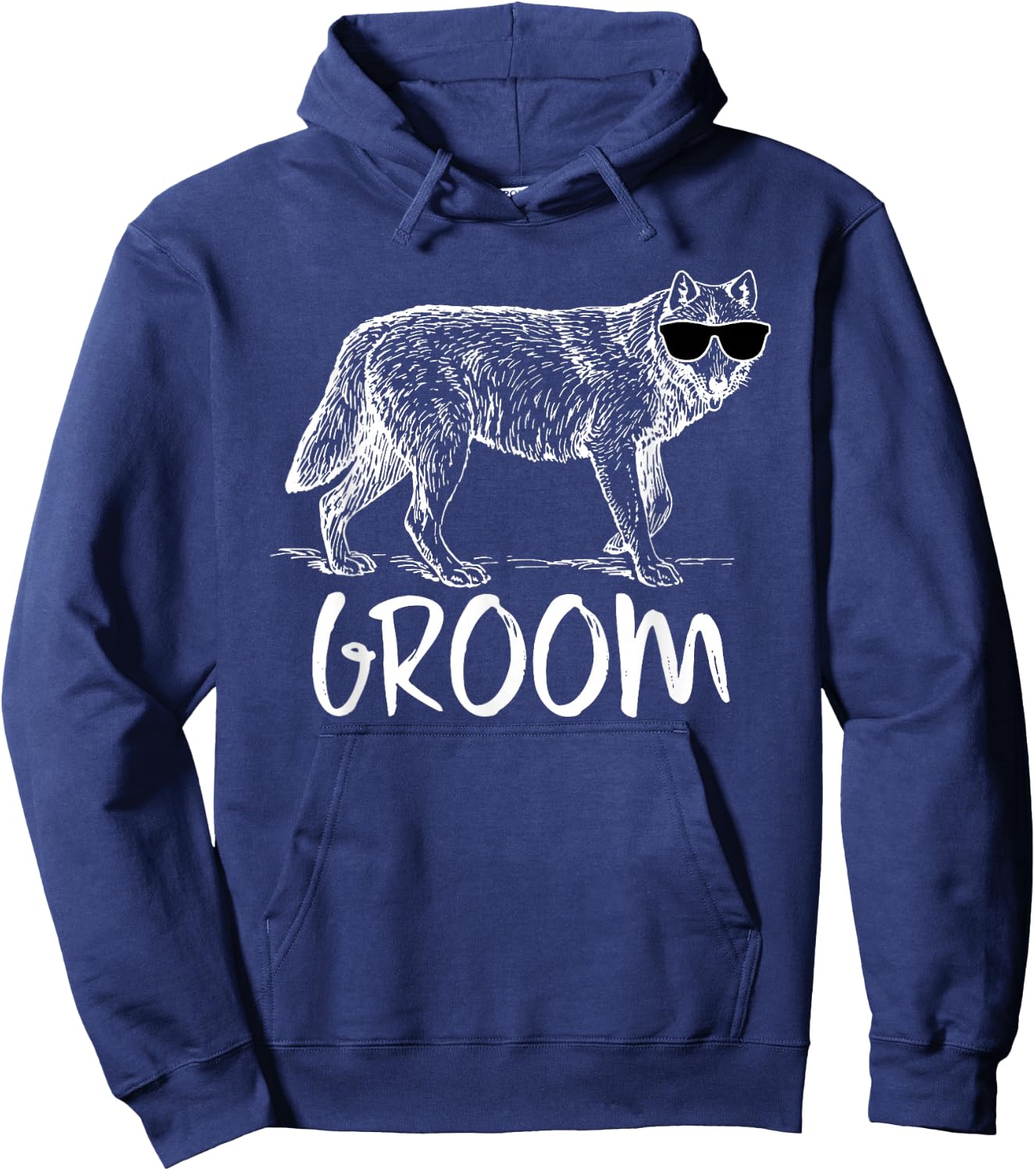 Groom / Grooms Wolfpack Bachelor Party Funny Wolf Hoodie - Hoodie | Navy