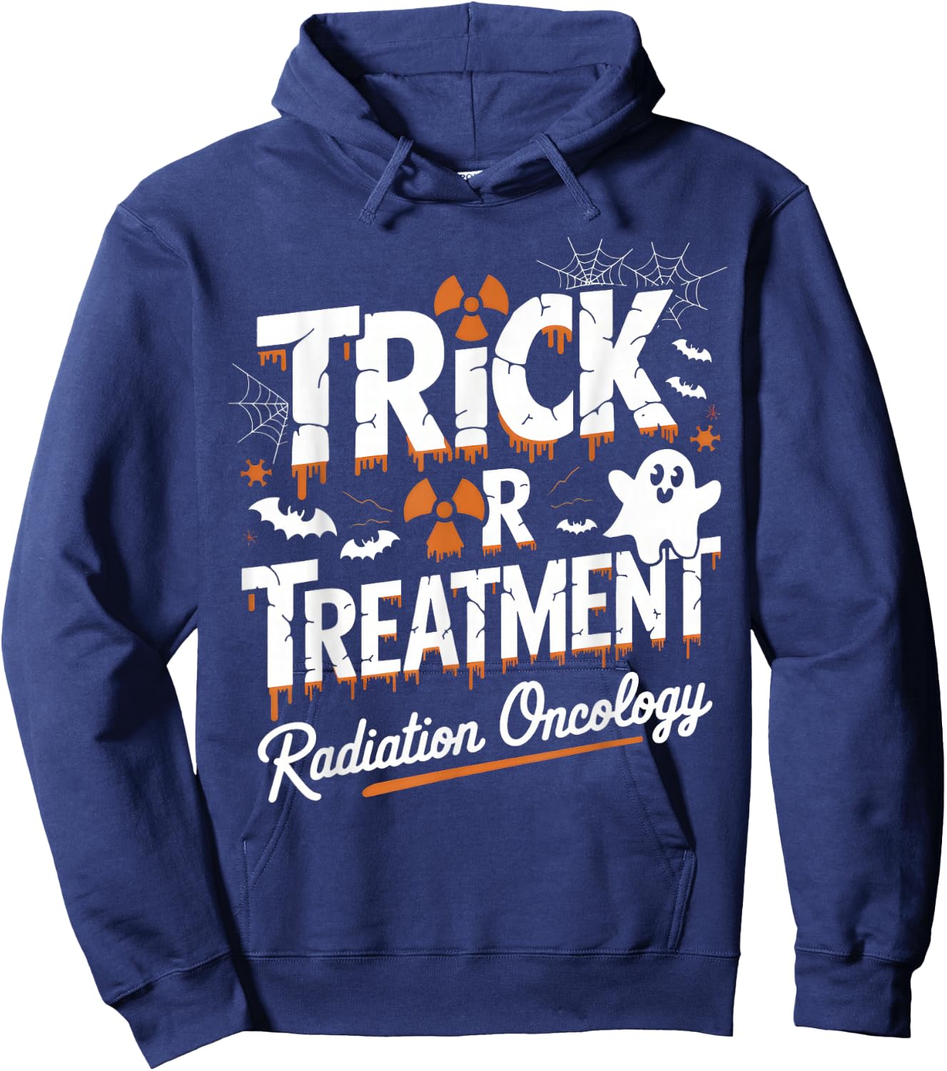 Trick or Treatment Radiation Oncology Halloween Patient Care Hoodie - Hoodie | Navy