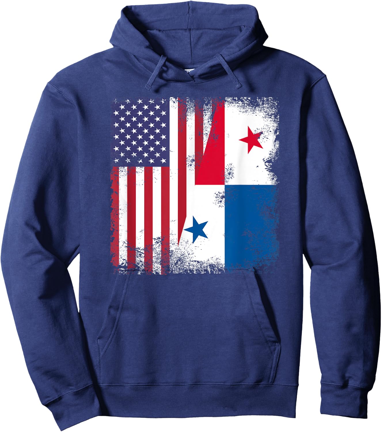 Half Panamanian Flag | Vintage Panama USA Gift Hoodie - Hoodie | Navy