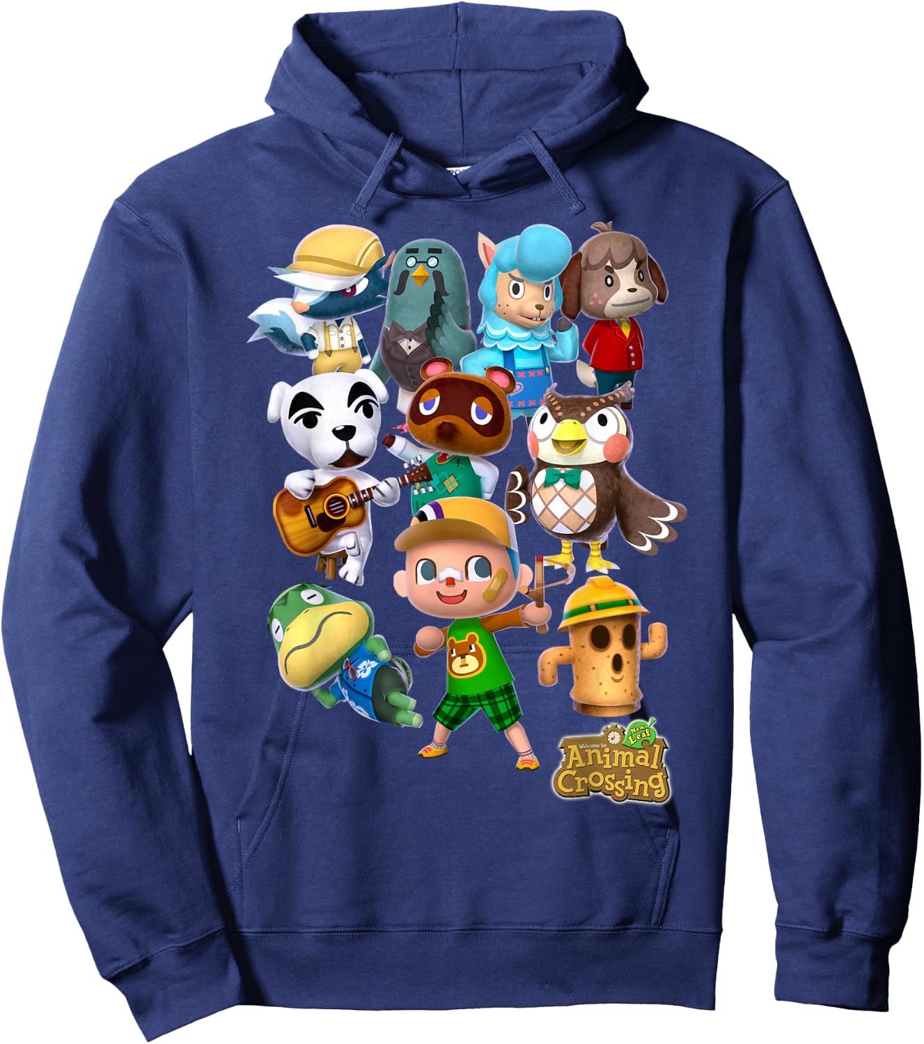 Animal Crossing New Leaf Villager Group Shot Graphic Small Hoodie - Hoodie | Navy