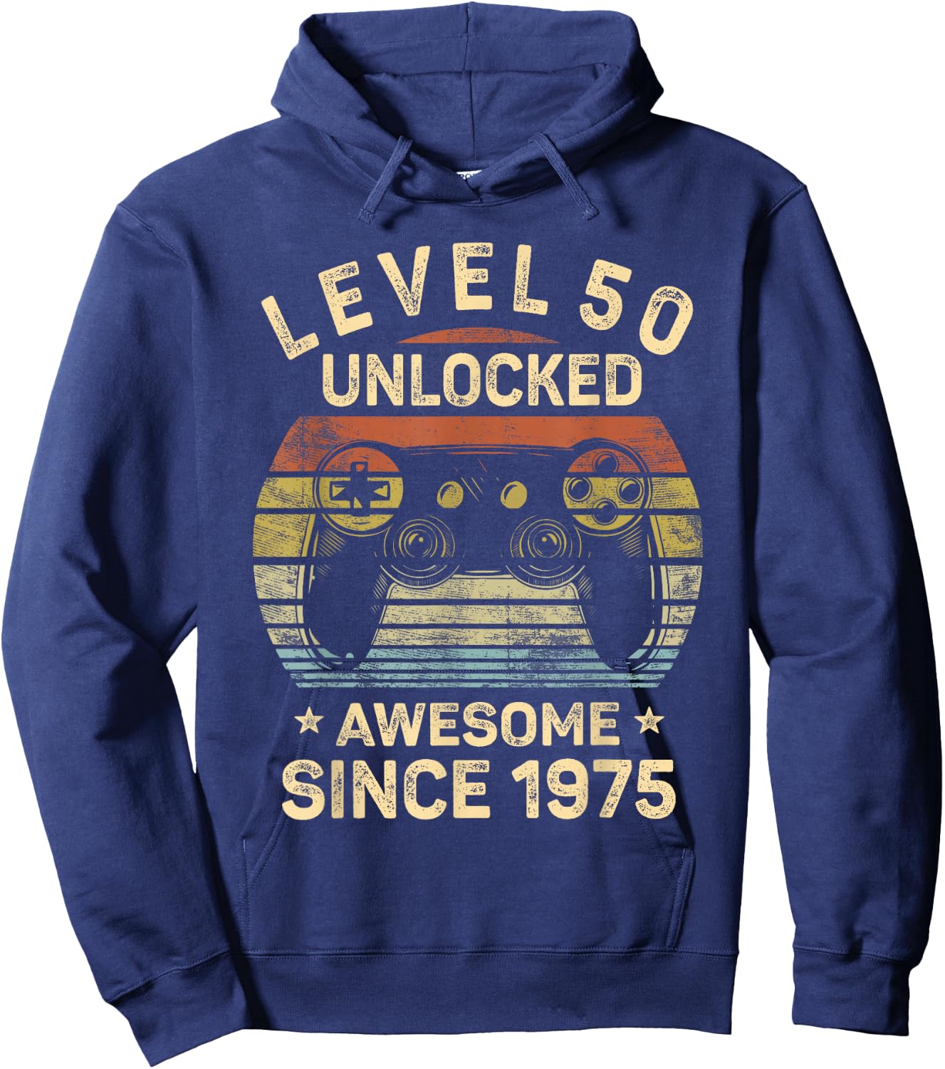 Level 50 Unlocked 50th Birthday 50 Year Old Gifts Gamer Bday Hoodie - Hoodie | Navy