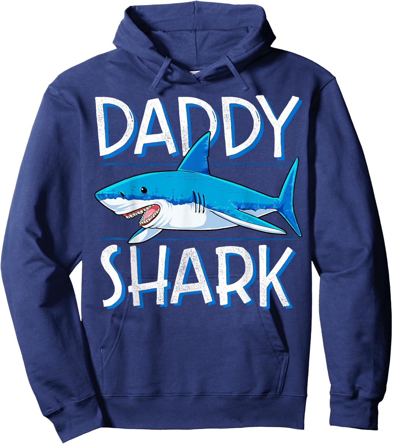 Daddy Shark T Shirt Fathers Day Gifts Family Matching Dad Hoodie - Hoodie | Navy