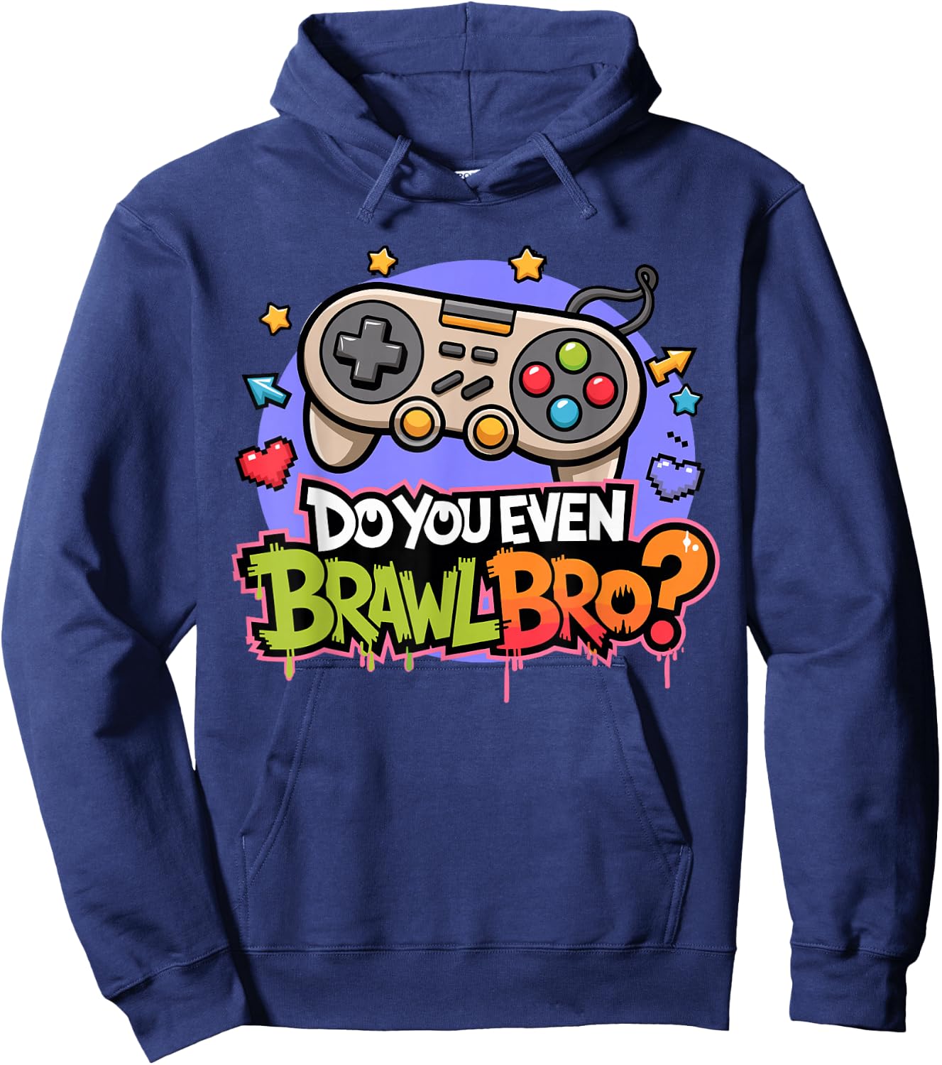 Retro Vintage Do You Even Brawl Bro Video Gamer Game Player Hoodie - Hoodie | Navy