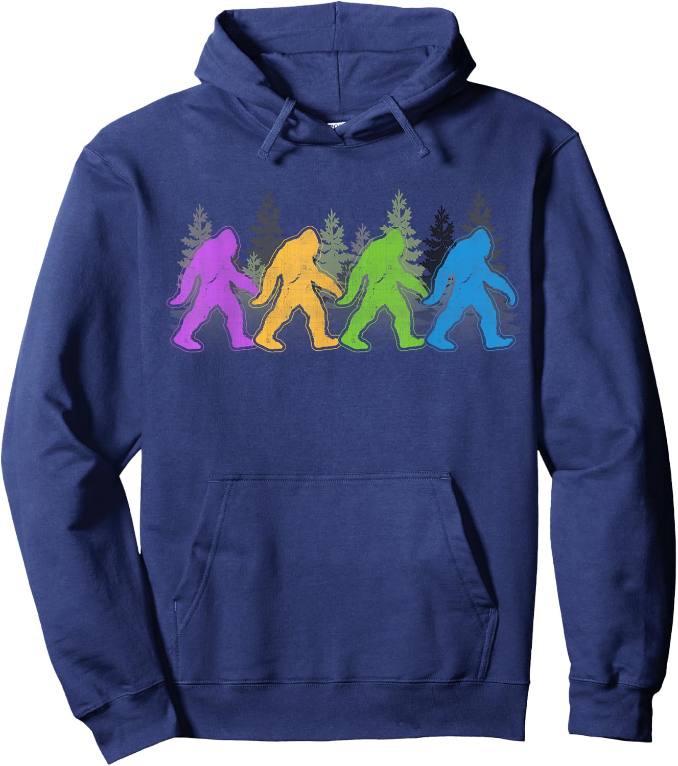 Bigfoot Yeti Sasquatch Funny Retro Novelty Gift Hoodie - Hoodie | Navy