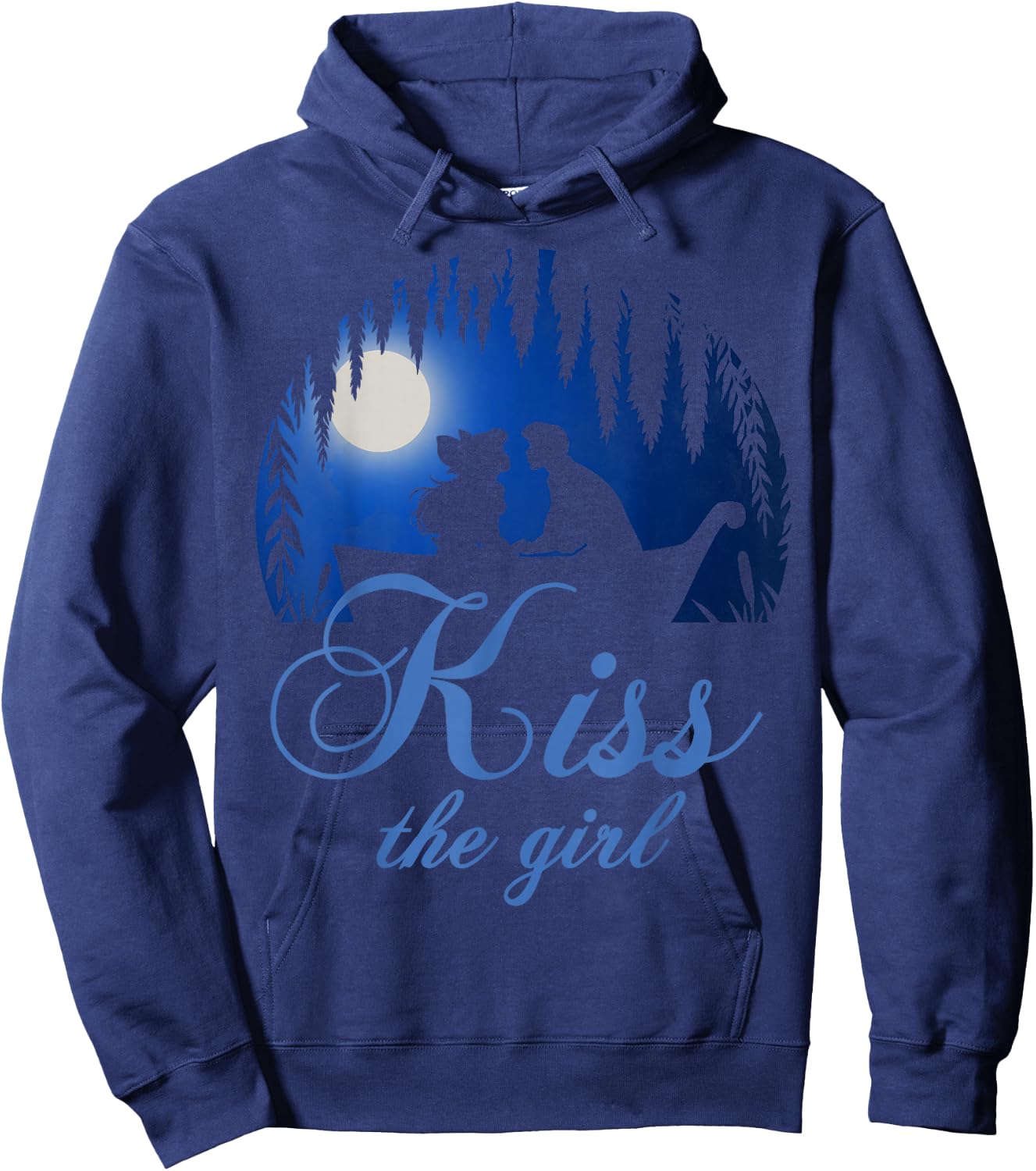 Disney Little Mermaid Ariel Eric Night Poster Kiss The Girl Hoodie - Hoodie | Navy