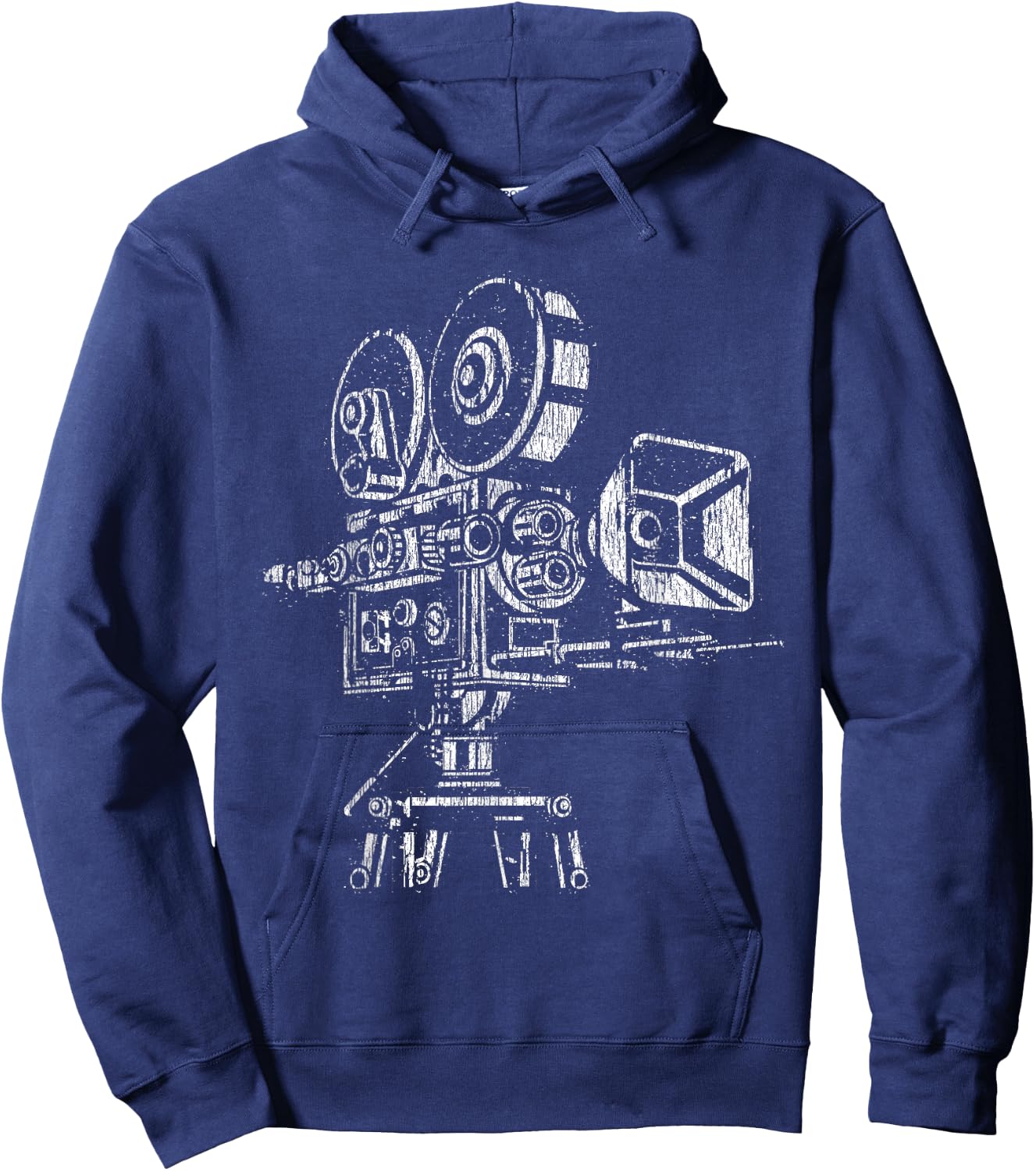 Film Lover Vintage 35mm 70mm Movie Camera Hoodie - Hoodie | Navy