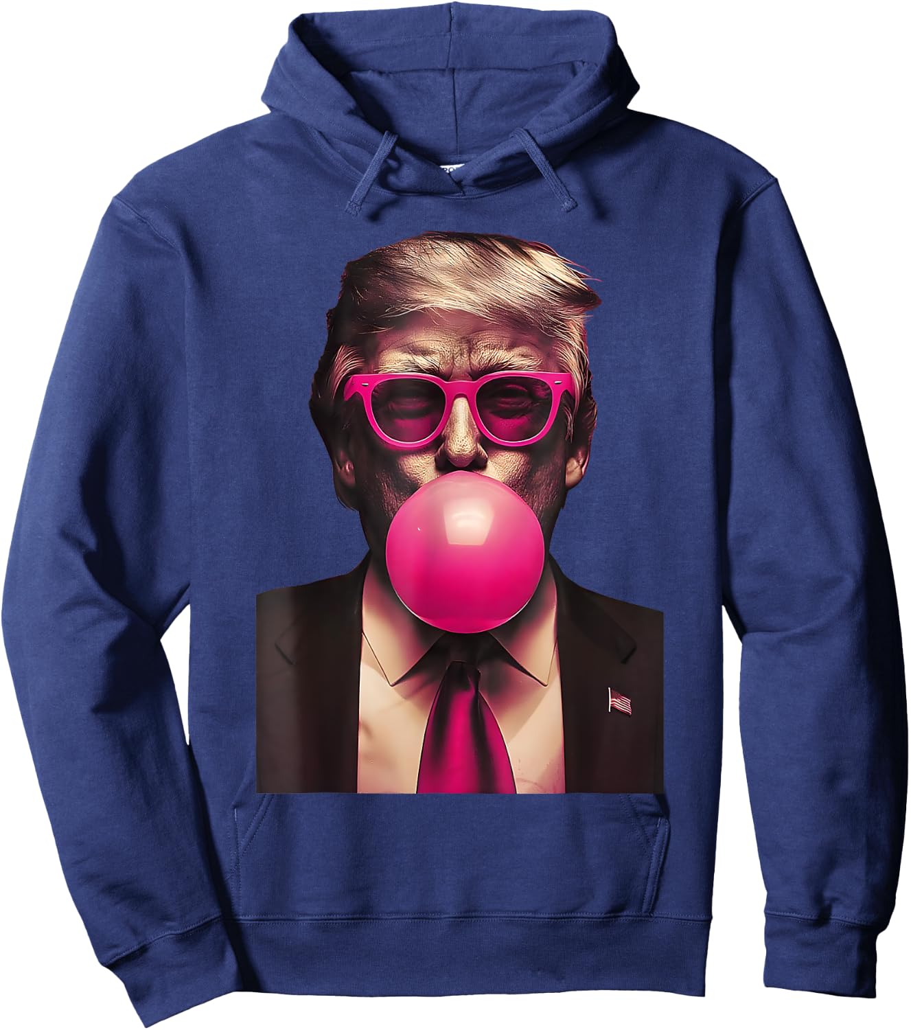 Pink Sunglasses Trump Bubble Gum Shirt 2024 Vote President Hoodie - Hoodie | Navy