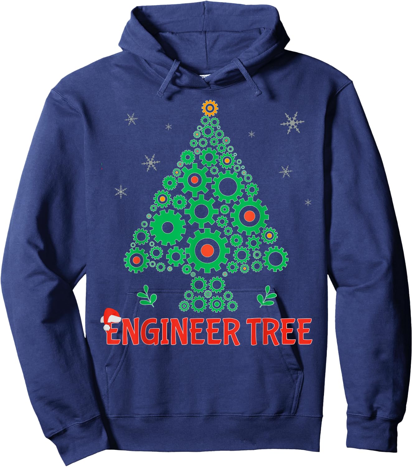 Christmas Engineer tree | Mechanical Engineering Gift Hoodie - Hoodie | Navy