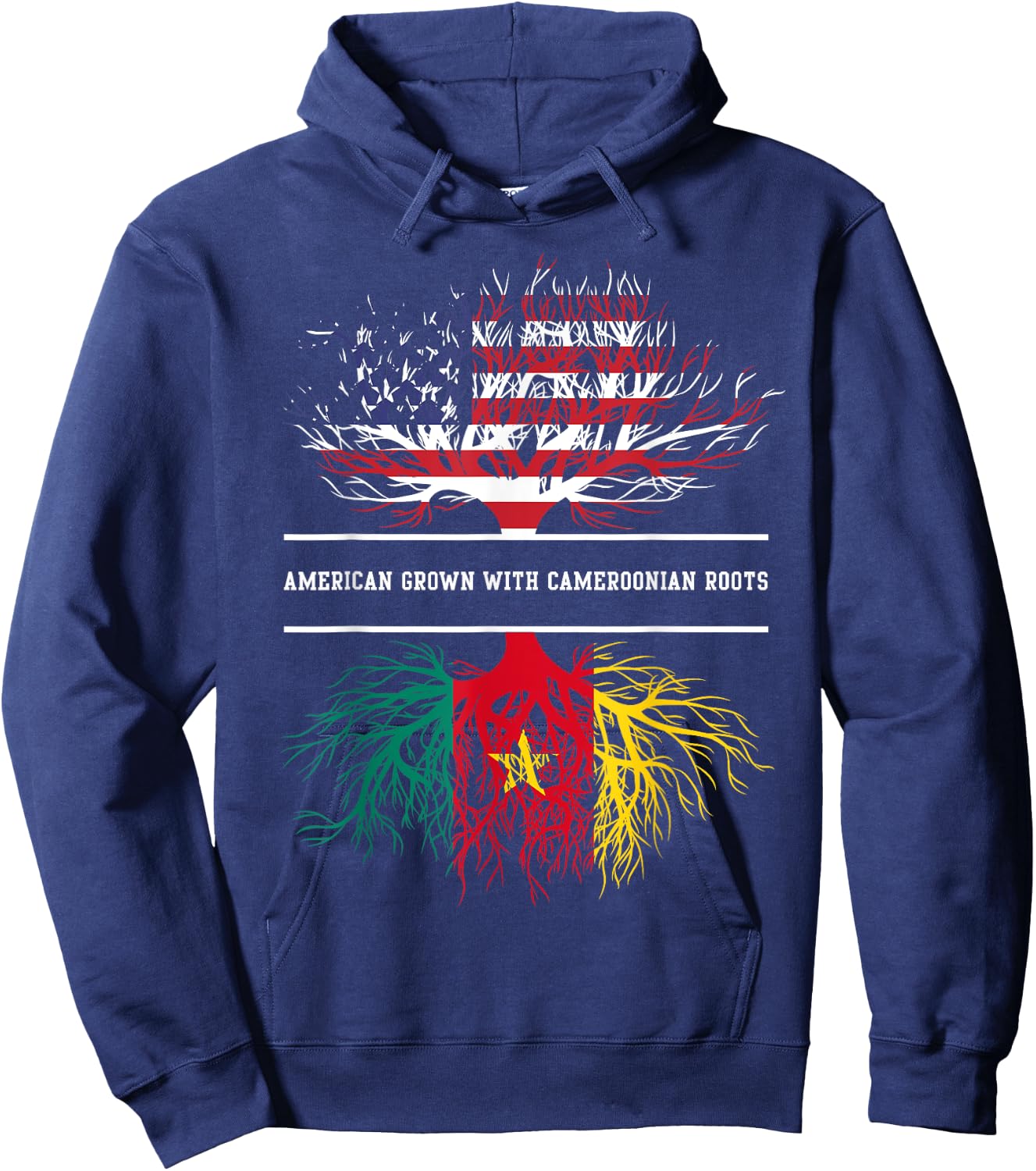 American Grown With Cameroonian Roots - Flag of Cameroon Hoodie - Hoodie | Navy