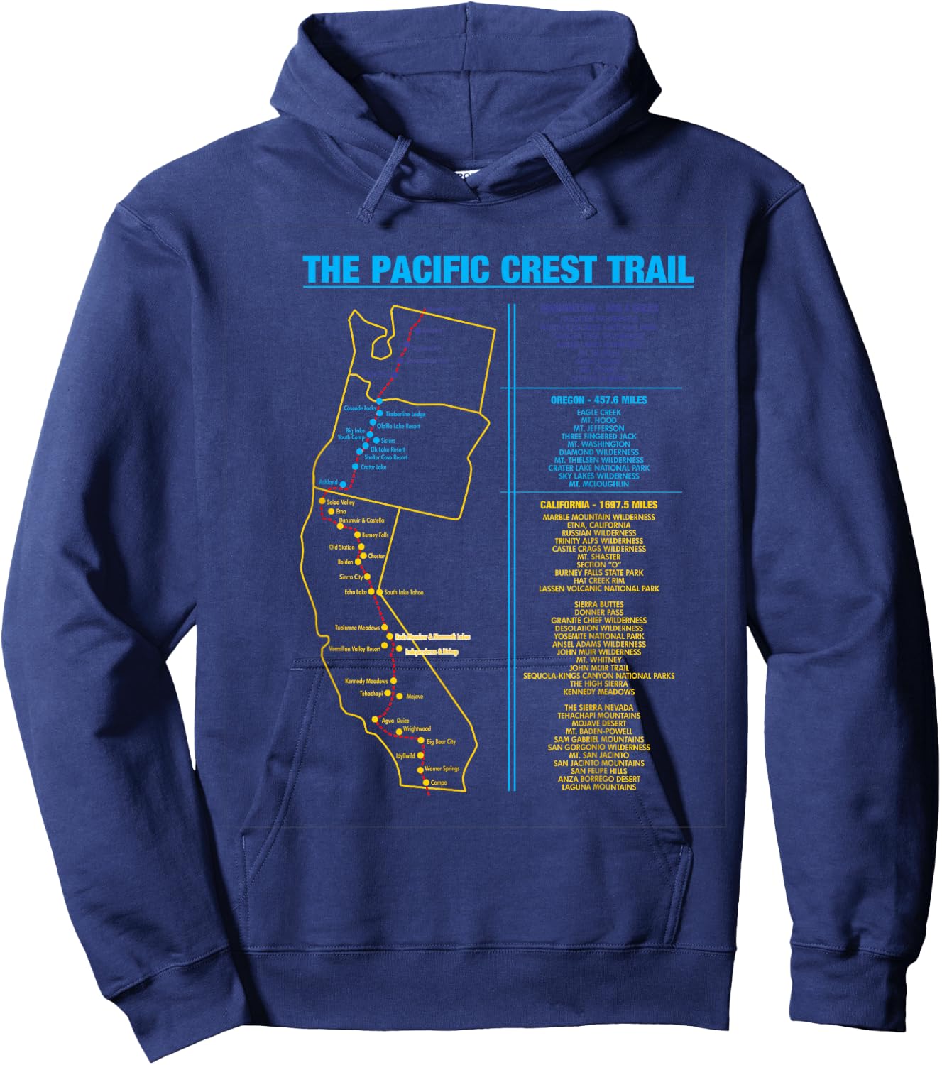 Pacific Crest Trail thru hiking shirt gift Hoodie - Hoodie | Navy
