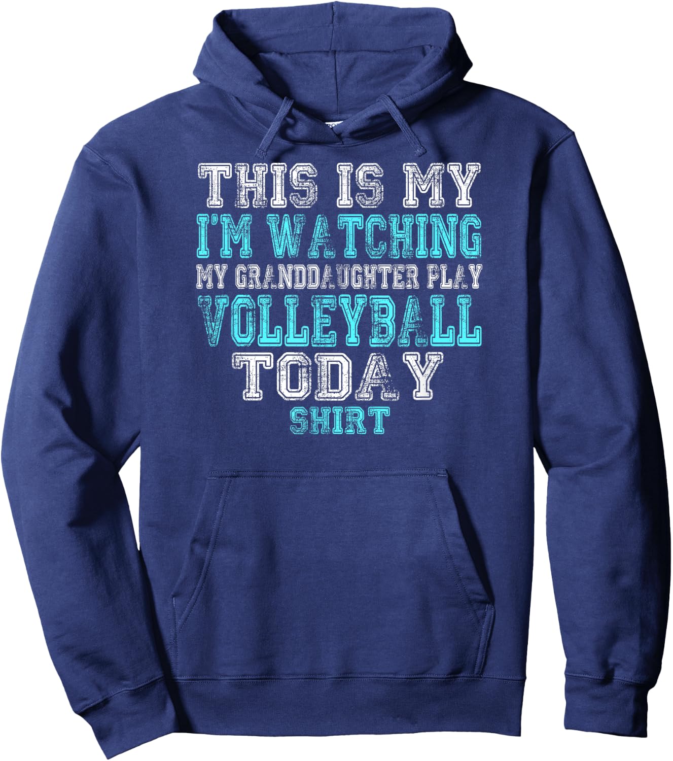 This Is My I'm Watching Granddaughter Play Volleyball Shirt Hoodie - Hoodie | Navy