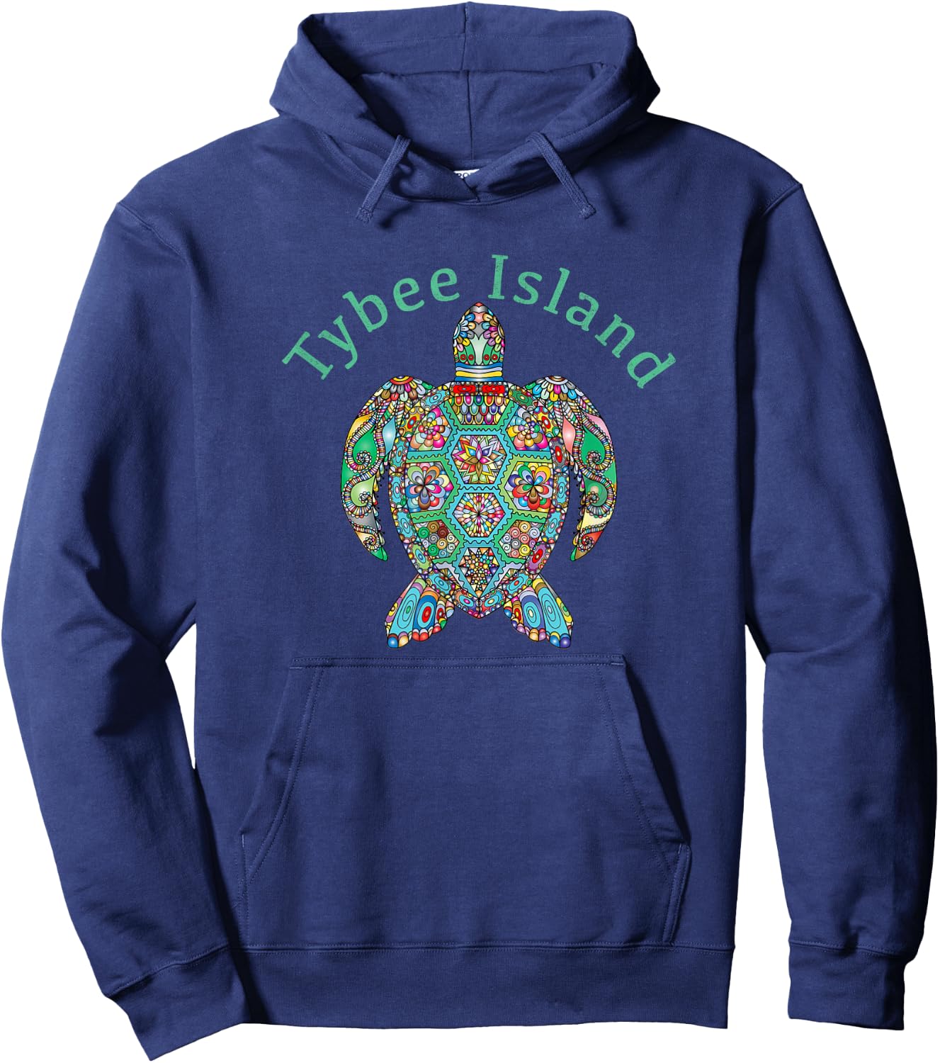 Tybee Island Tribal Turtle Hoodie - Hoodie | Navy