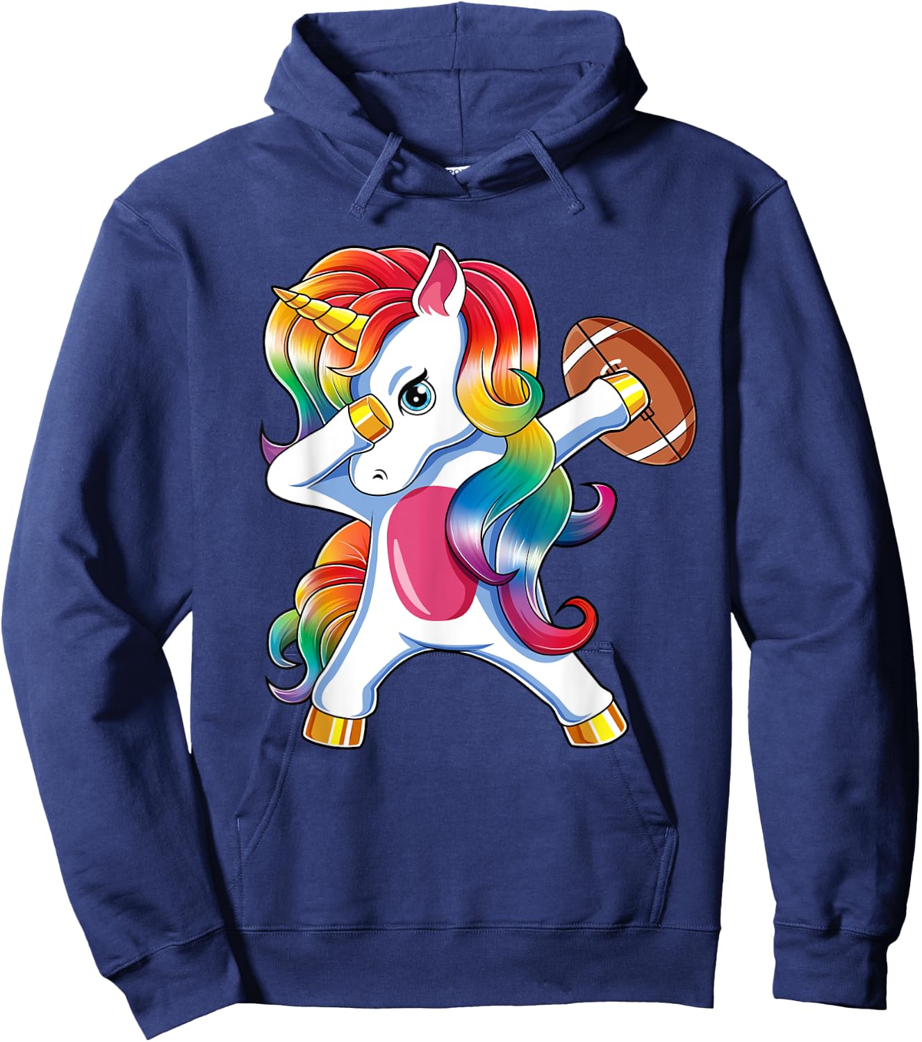 Dabbing Unicorn Funny Football For Girls Women Hoodie - Hoodie | Navy