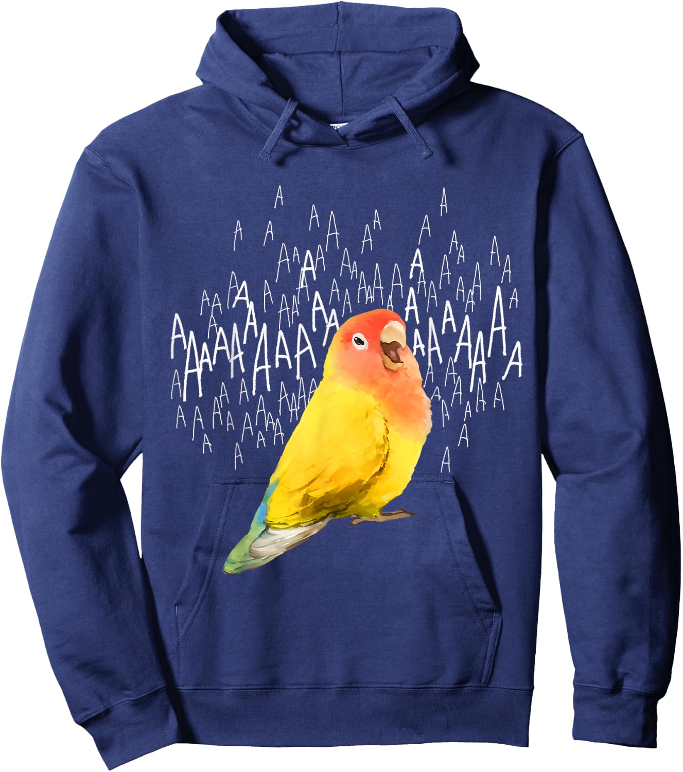 Screaming Lovebird (Yellow Peachfaced) Hoodie - Hoodie | Navy