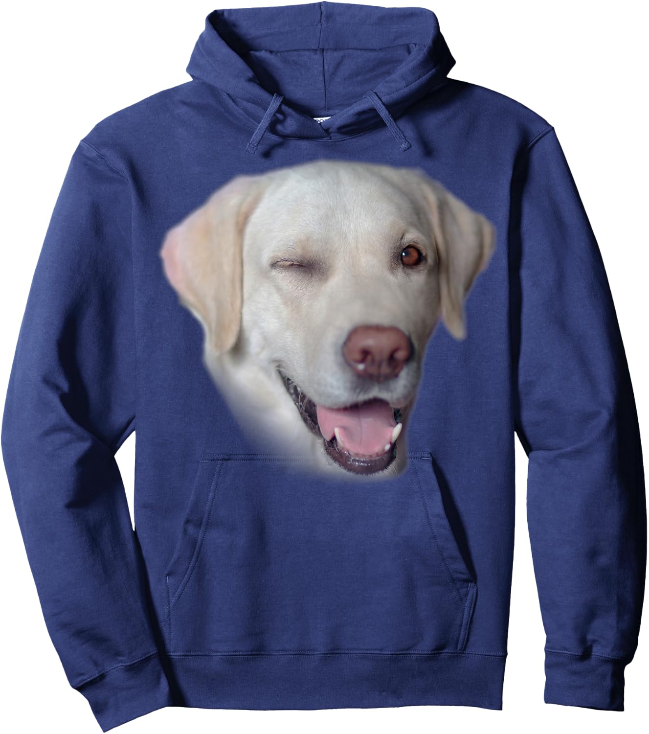Yellow Labrador Fetch Dog Face Hoodie - Hoodie | Navy
