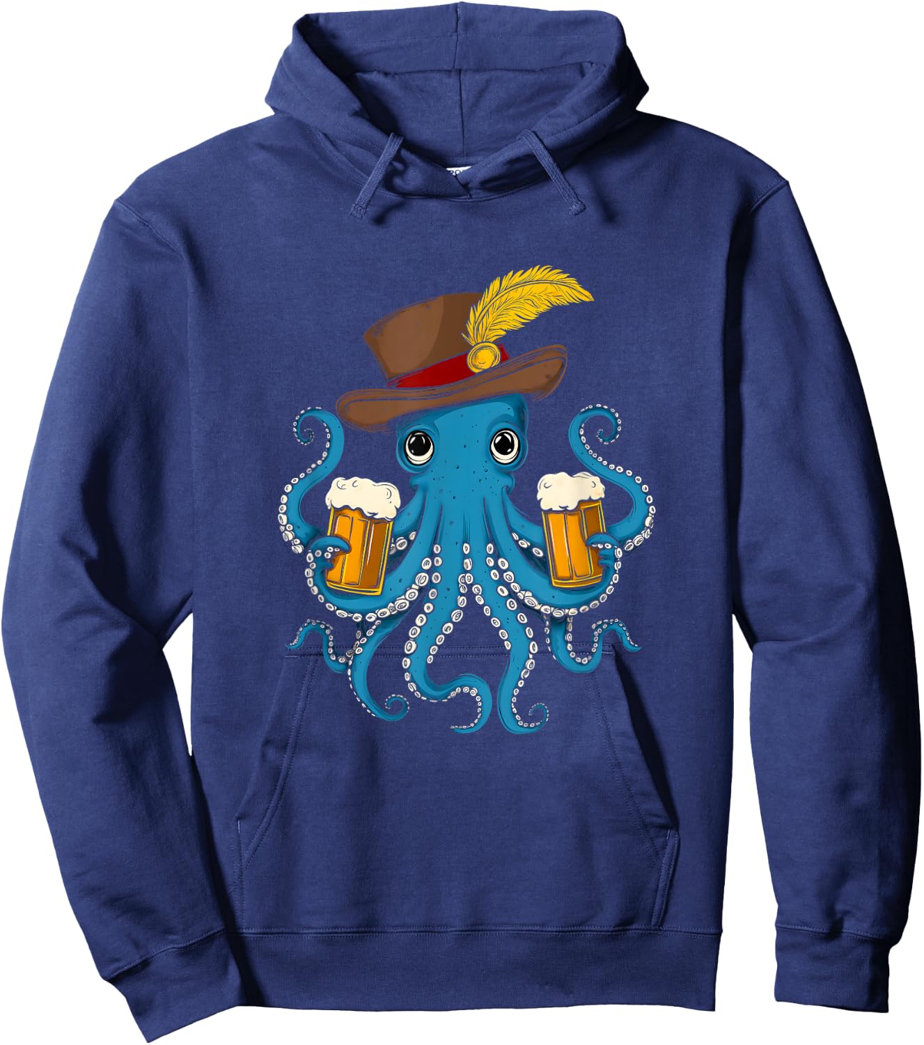 German Octopus Oktoberfest Funny Bavarian Festival Men Women Hoodie - Hoodie | Navy