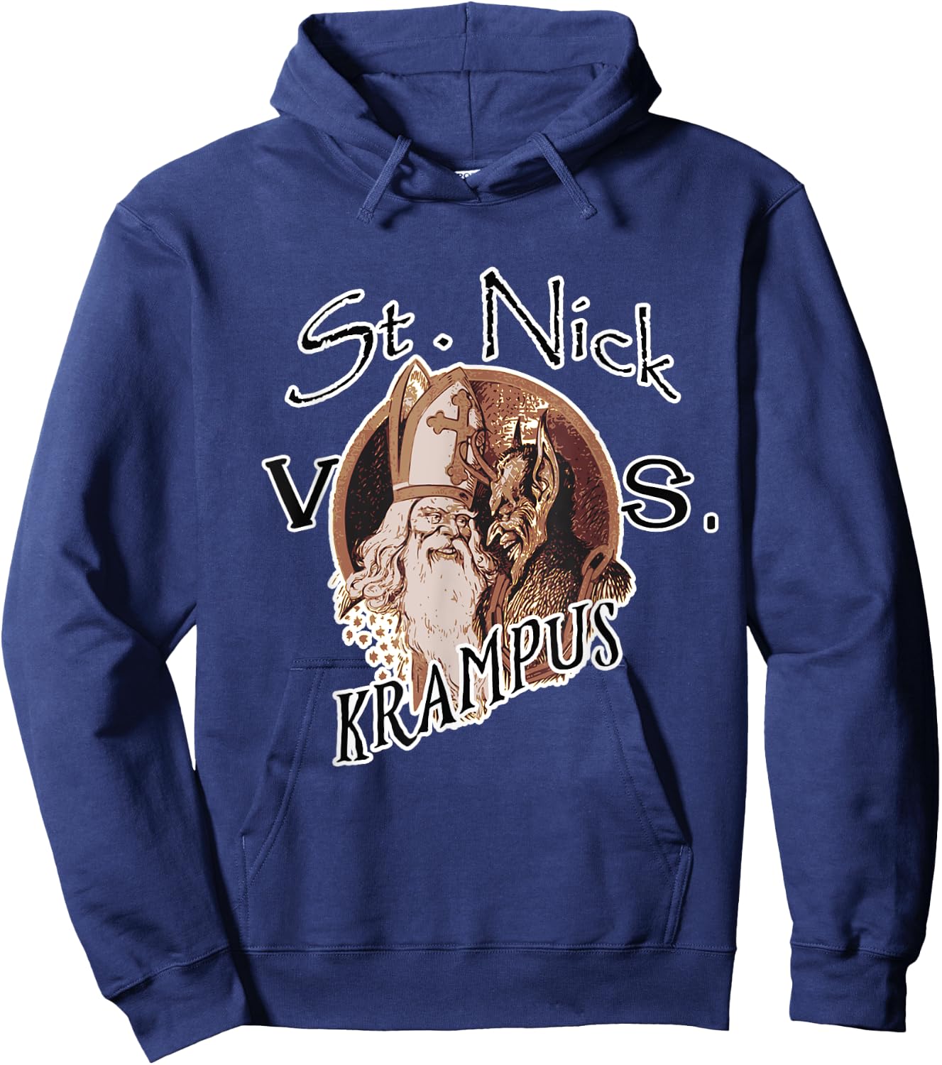 Santa Claus versus Krampus funny Christmas Hoodie - Hoodie | Navy