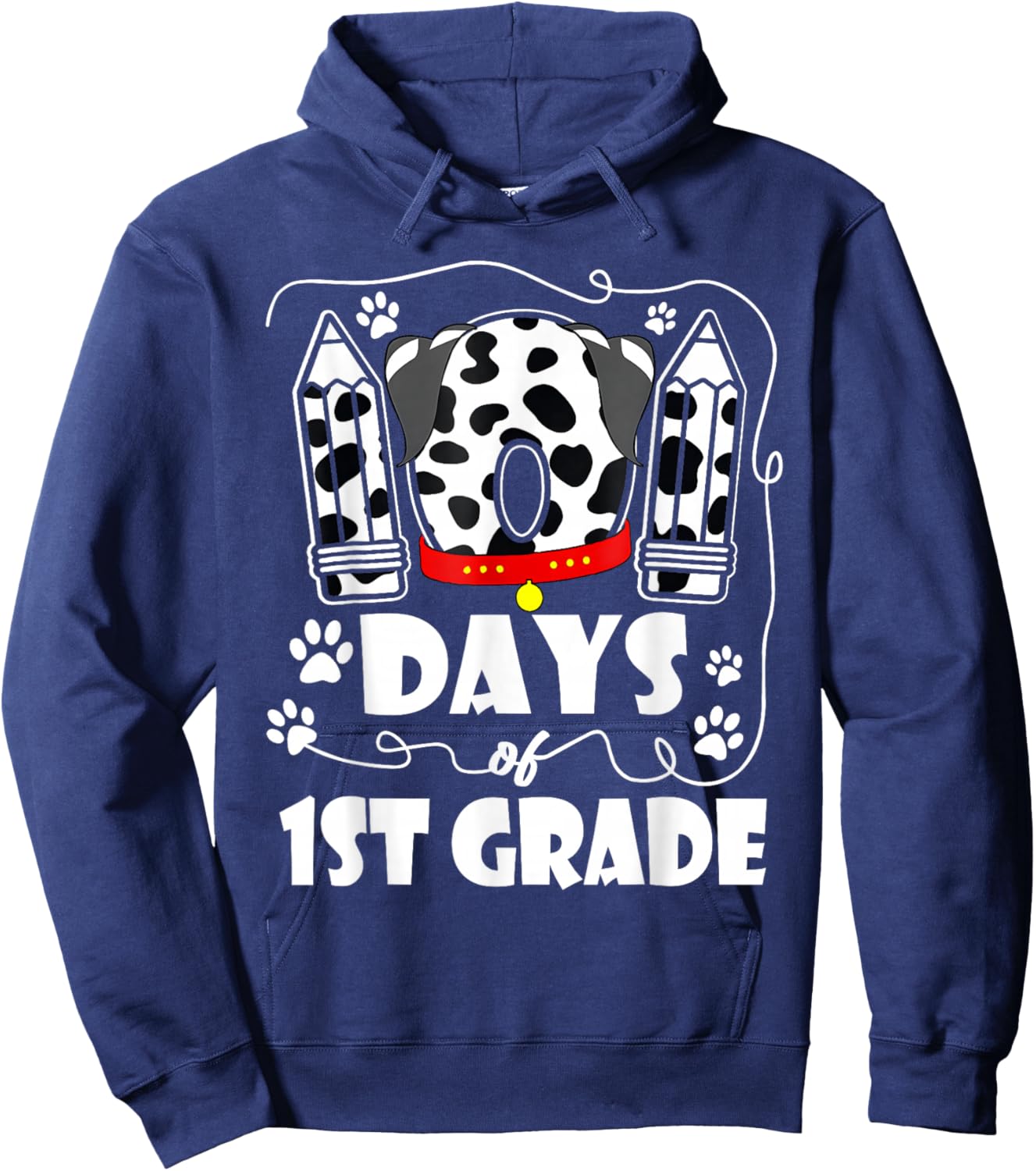 101 Days 1st Grade 100 Days School Dog 100th Day Students Hoodie - Hoodie | Navy