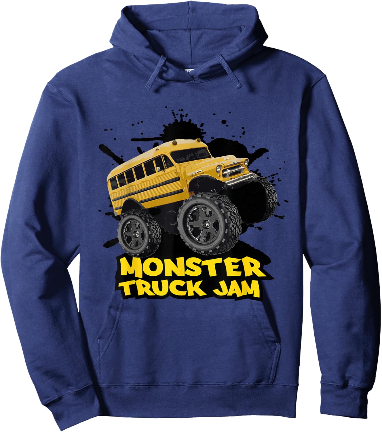 Monster Truck School Bus Hoodie - Hoodie | Navy