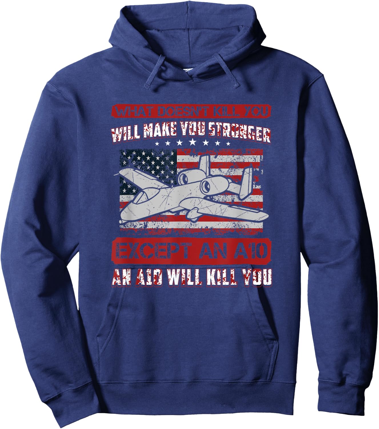 Military A-10 Warthog Funny Military Hoodie - Hoodie | Navy