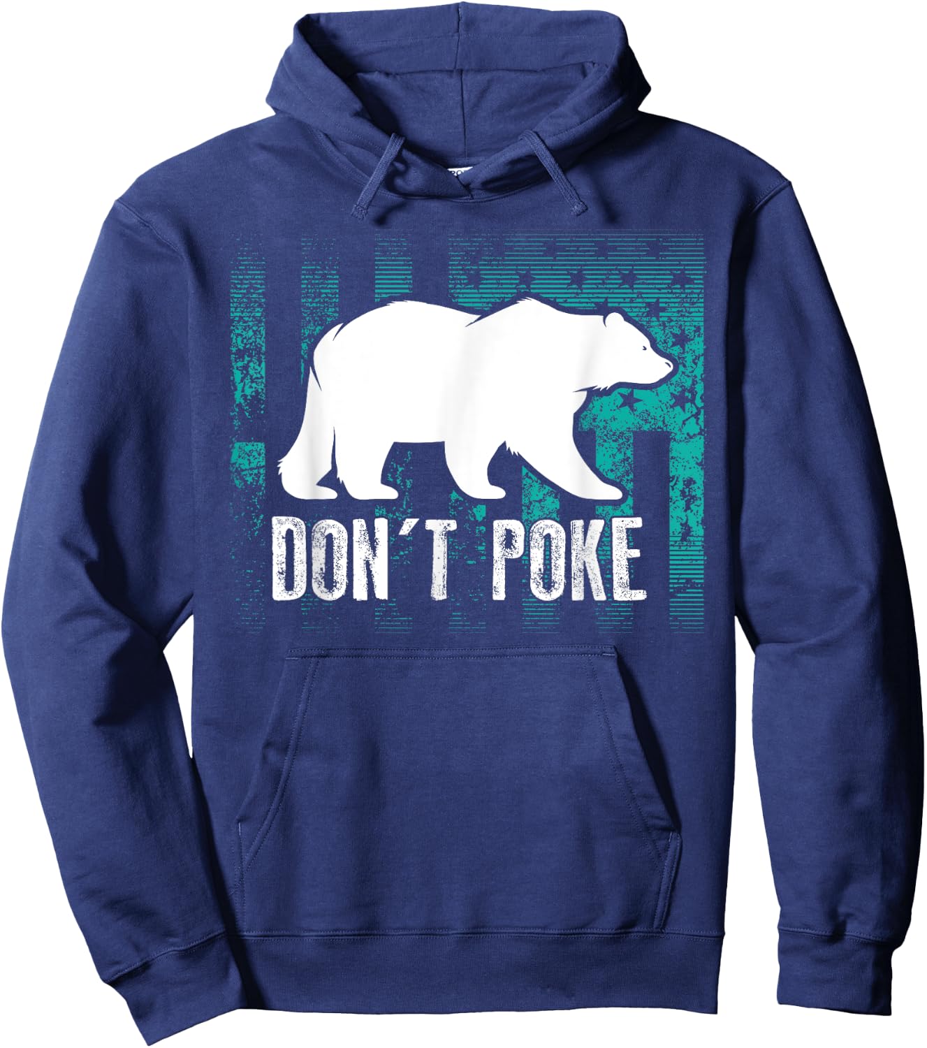 Don't Poke Funny Bear Shirt | Cute Superhero Bear USA Gift Hoodie - Hoodie | Navy